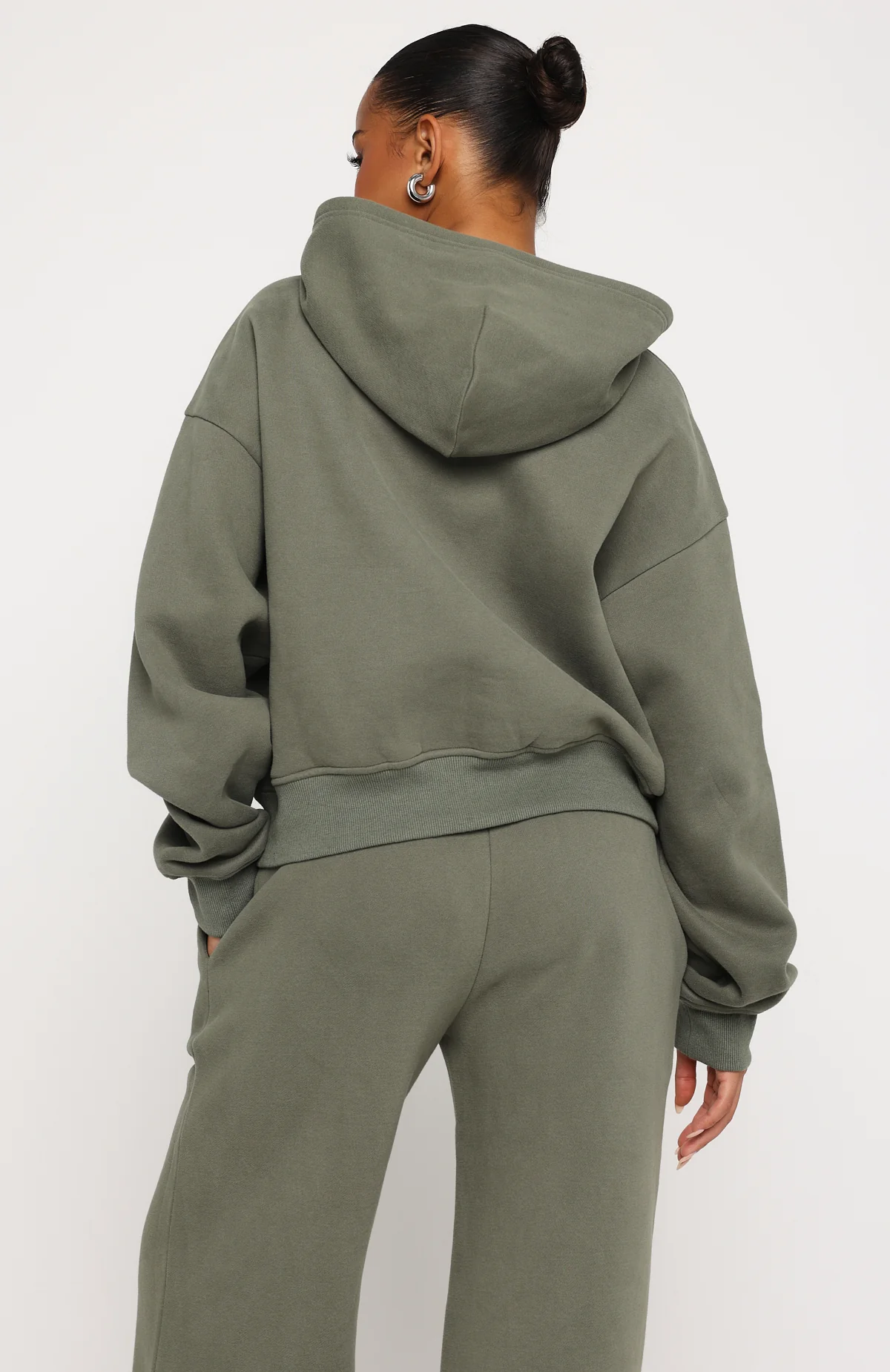 Test Drive Boxy Zip Front Hoodie Khaki