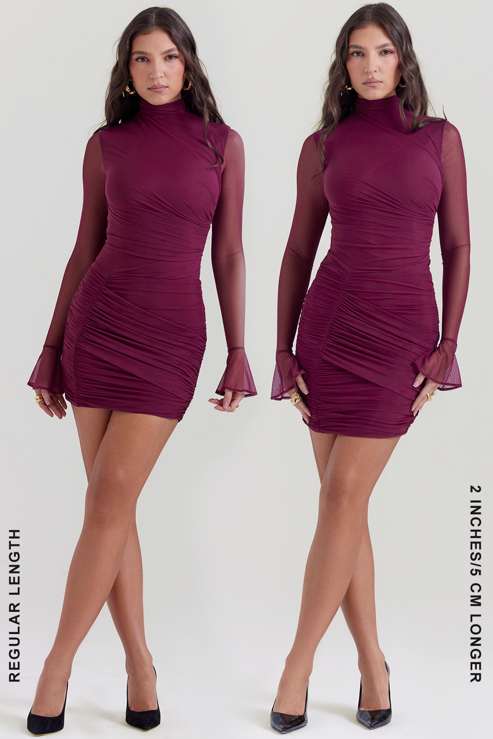 Mulberry Gathered Mini Dress