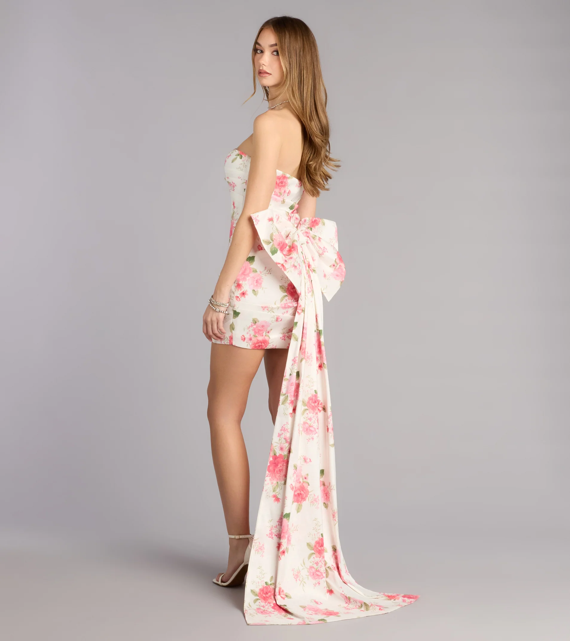 Loraine Floral Bow Mini Dress