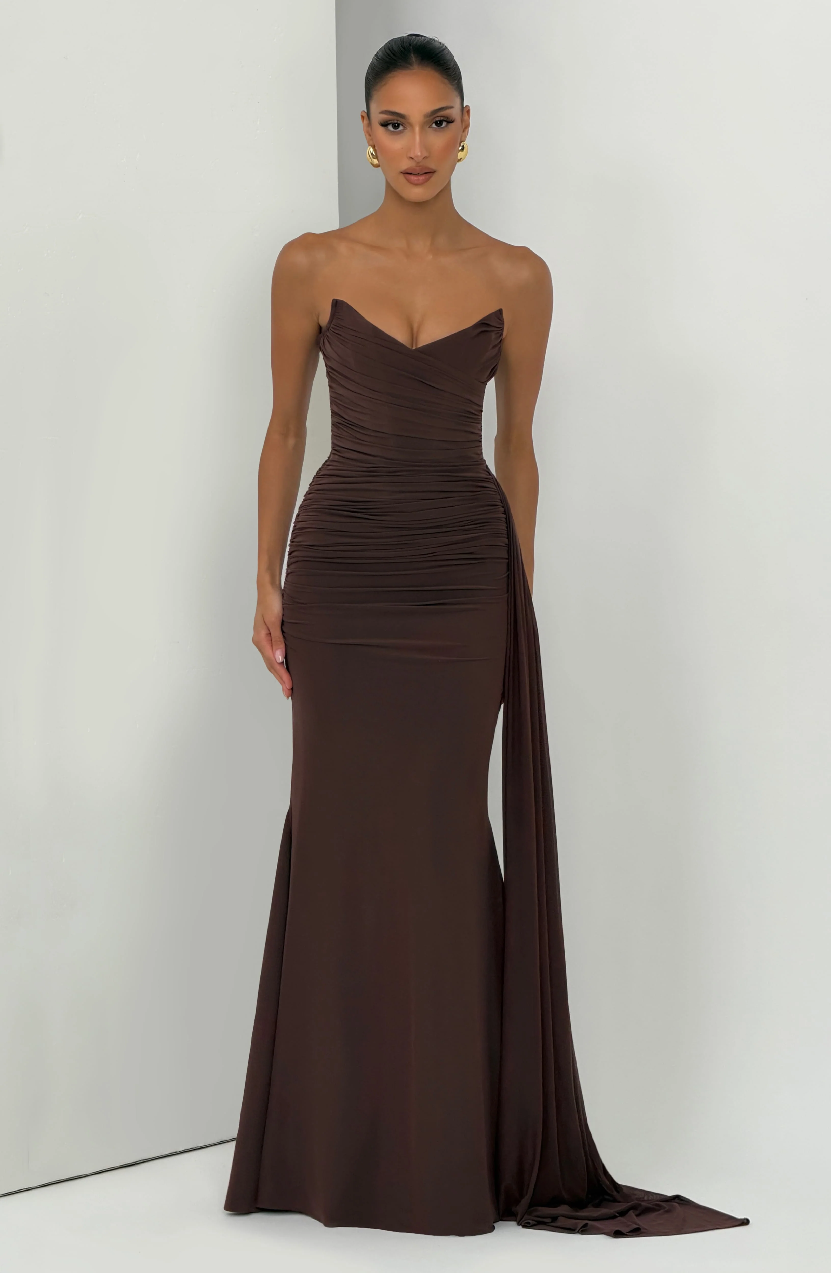 Ashika Maxi Dress - Plum Brown