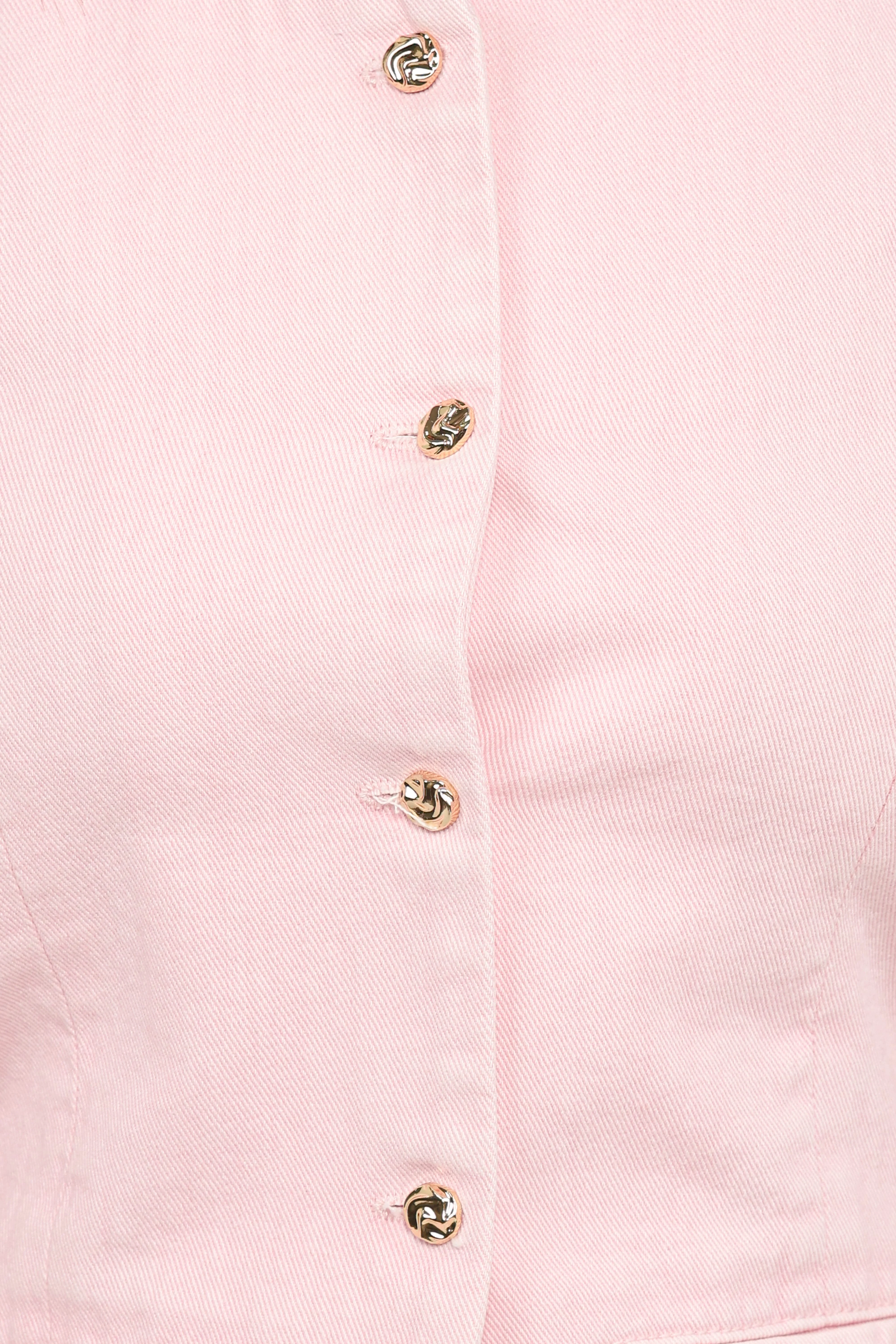 Ailis Denim Vest Top - Dusty Pink