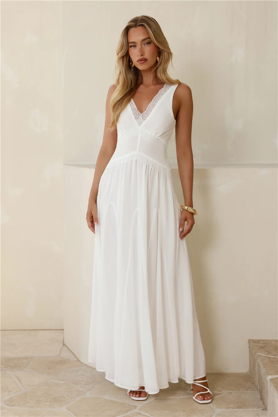 Salted Glow Maxi Dress White - luluinthesky