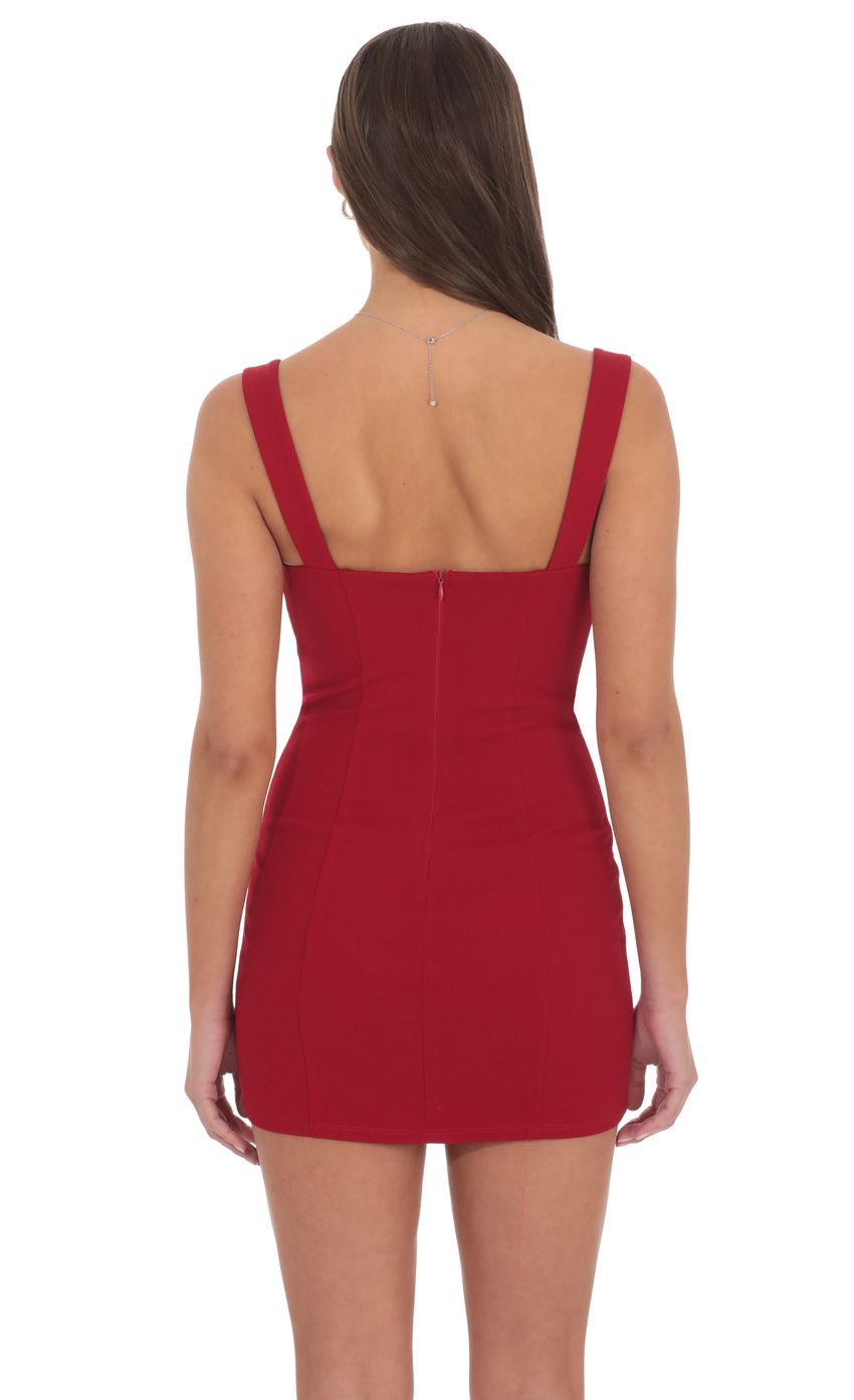 Lace Bust Bodycon Dress in Red - luluinthesky