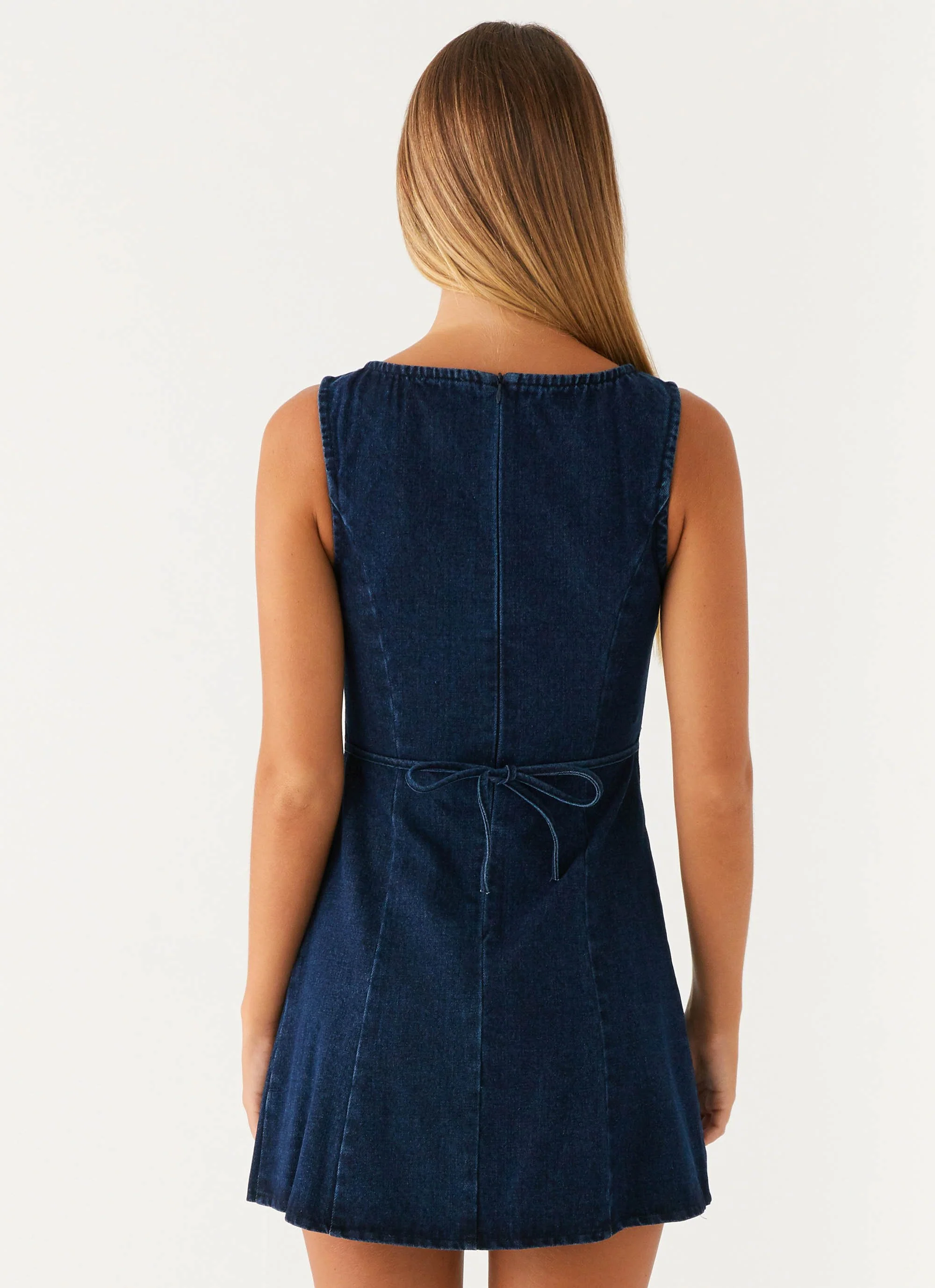 Rochelle Denim Mini Dress - Blue - luluinthesky