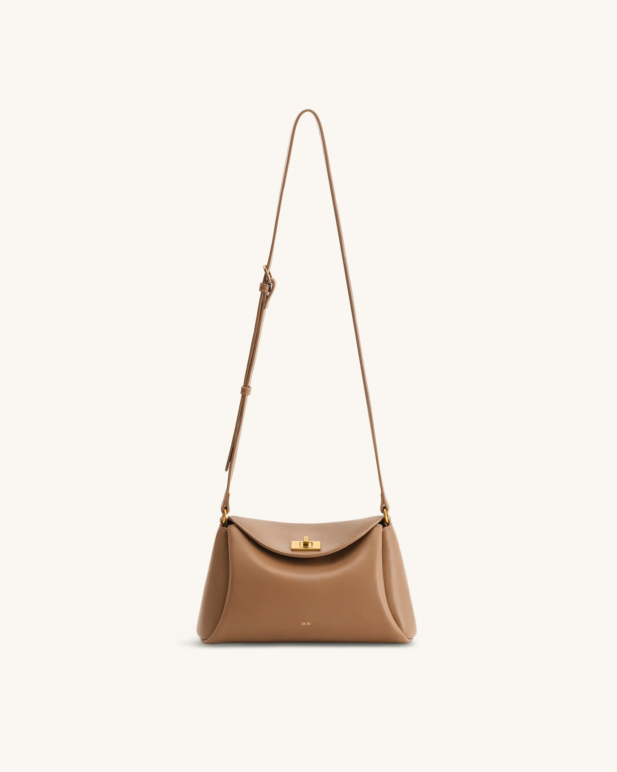 Greta Twist-Lock Crossbody Bag - Brown
