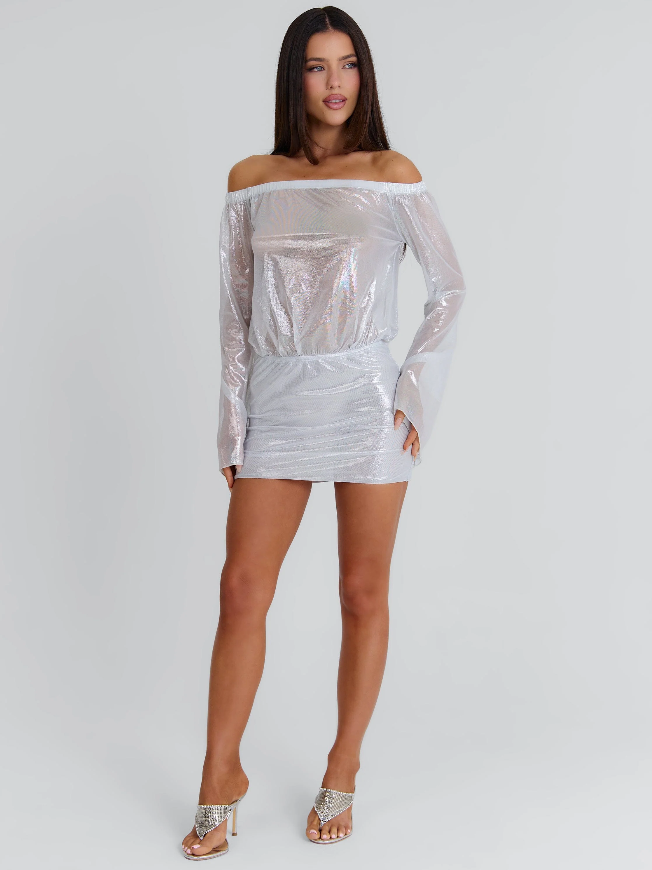 GWENDALYN MINI DRESS SILVER