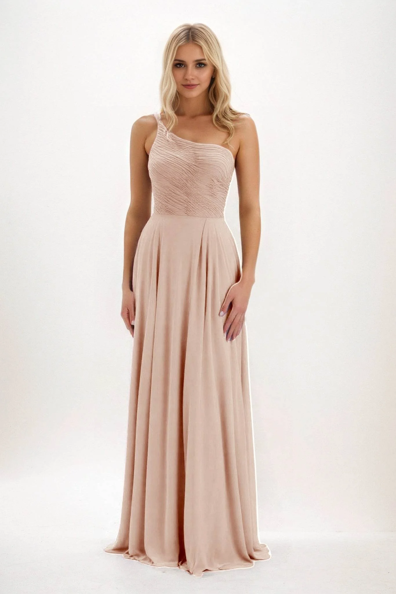 A-Line Maxi Chiffon Bridesmaid Dress CB0858