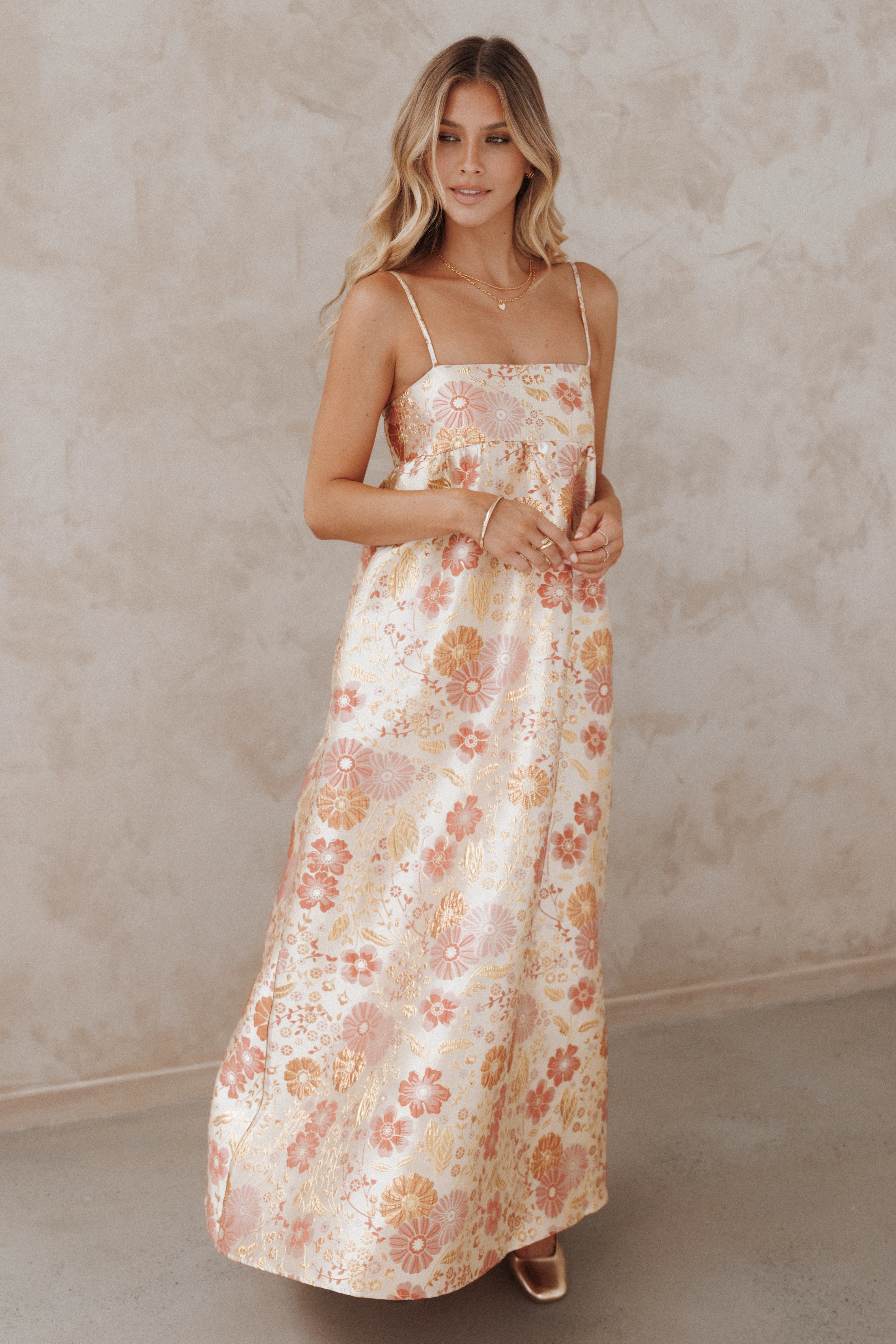Yasmine Maxi Dress - Pink Floral