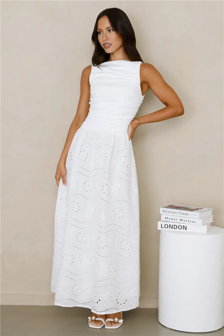 Soft Daydreams Maxi Dress White - luluinthesky
