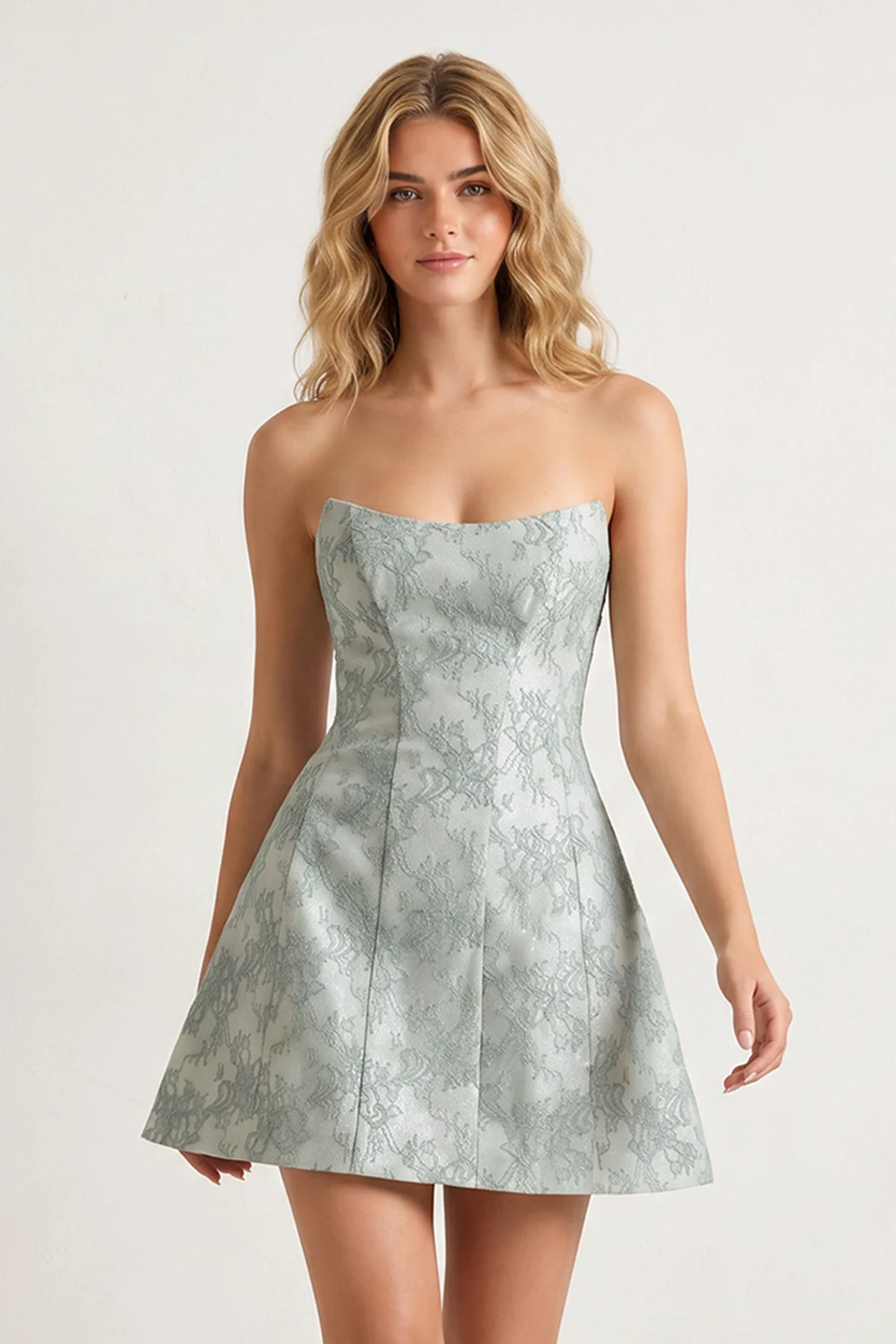 Sage A Line Scoop Neck Short Homecoming Dresses With Lace Appliques