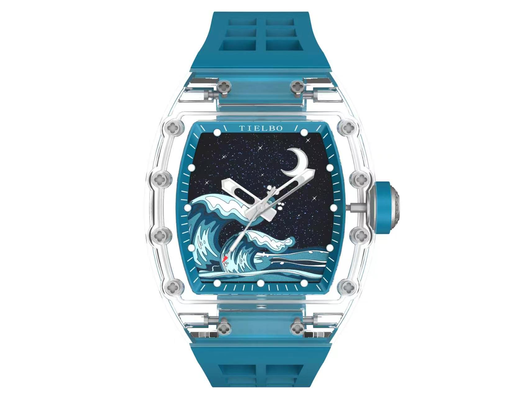 Wave Motion Watch – Transparent, Automatic T716M