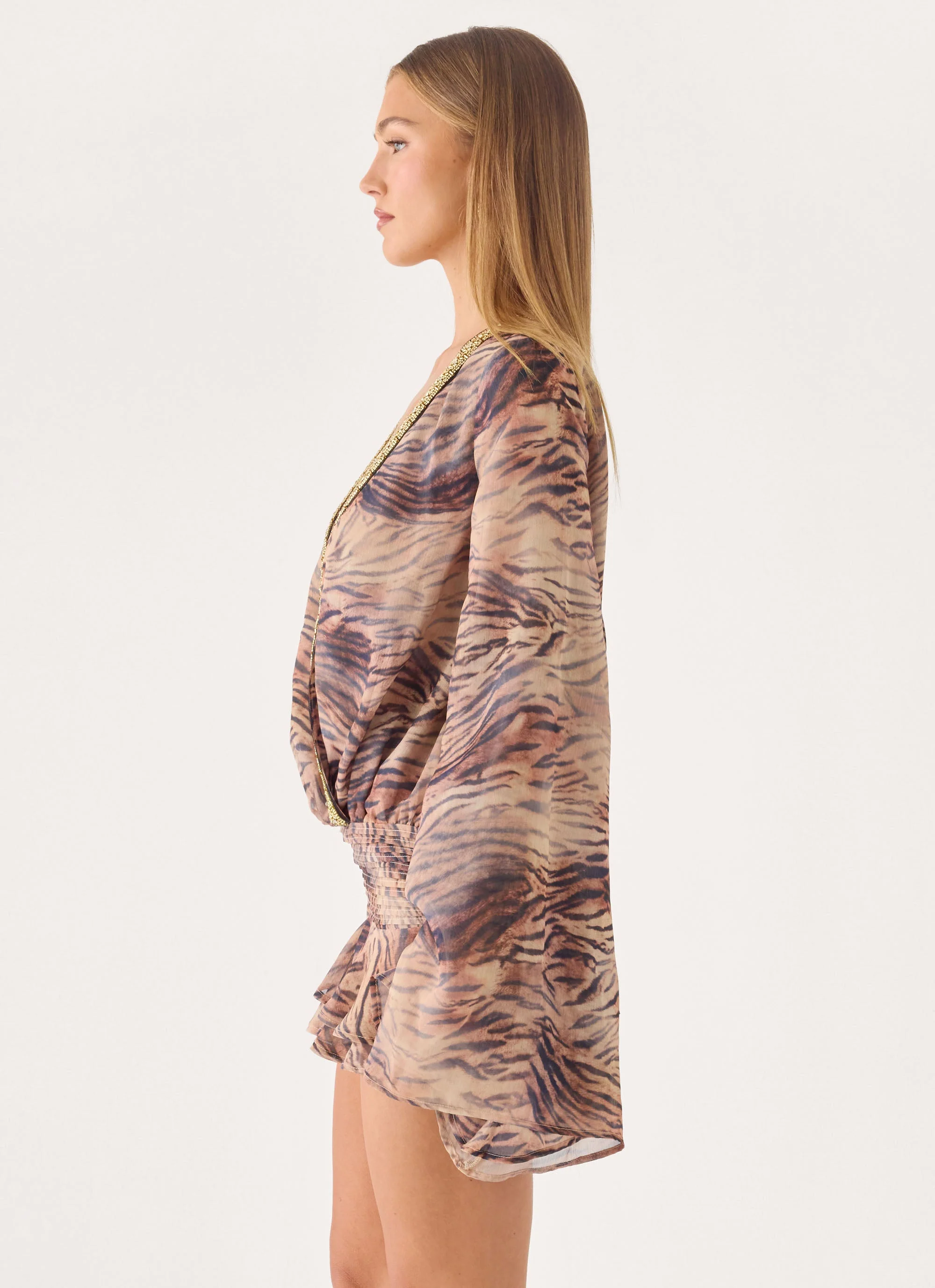 Elisana Mini Dress - Golden Tiger