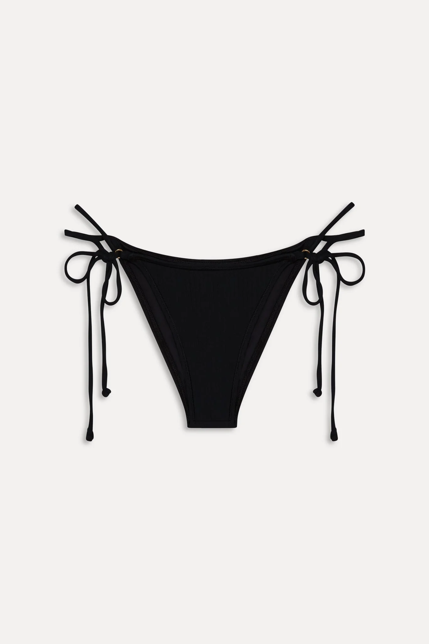 Mackenzie Cheeky Ribbed Bikini Bottom - Black