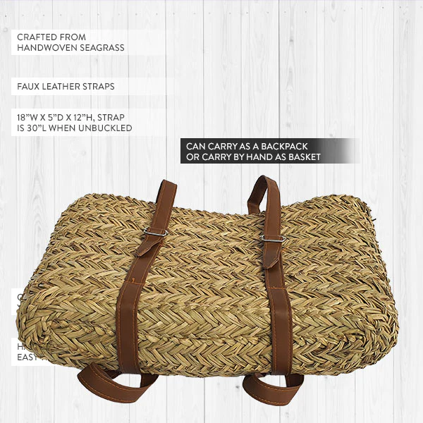 Leather Handle Market Backpack