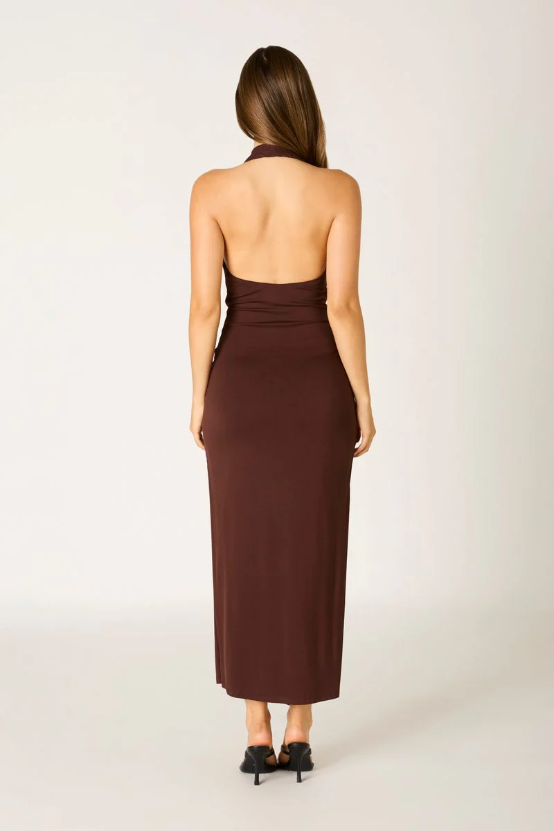 Jersey Halter Midi Dress