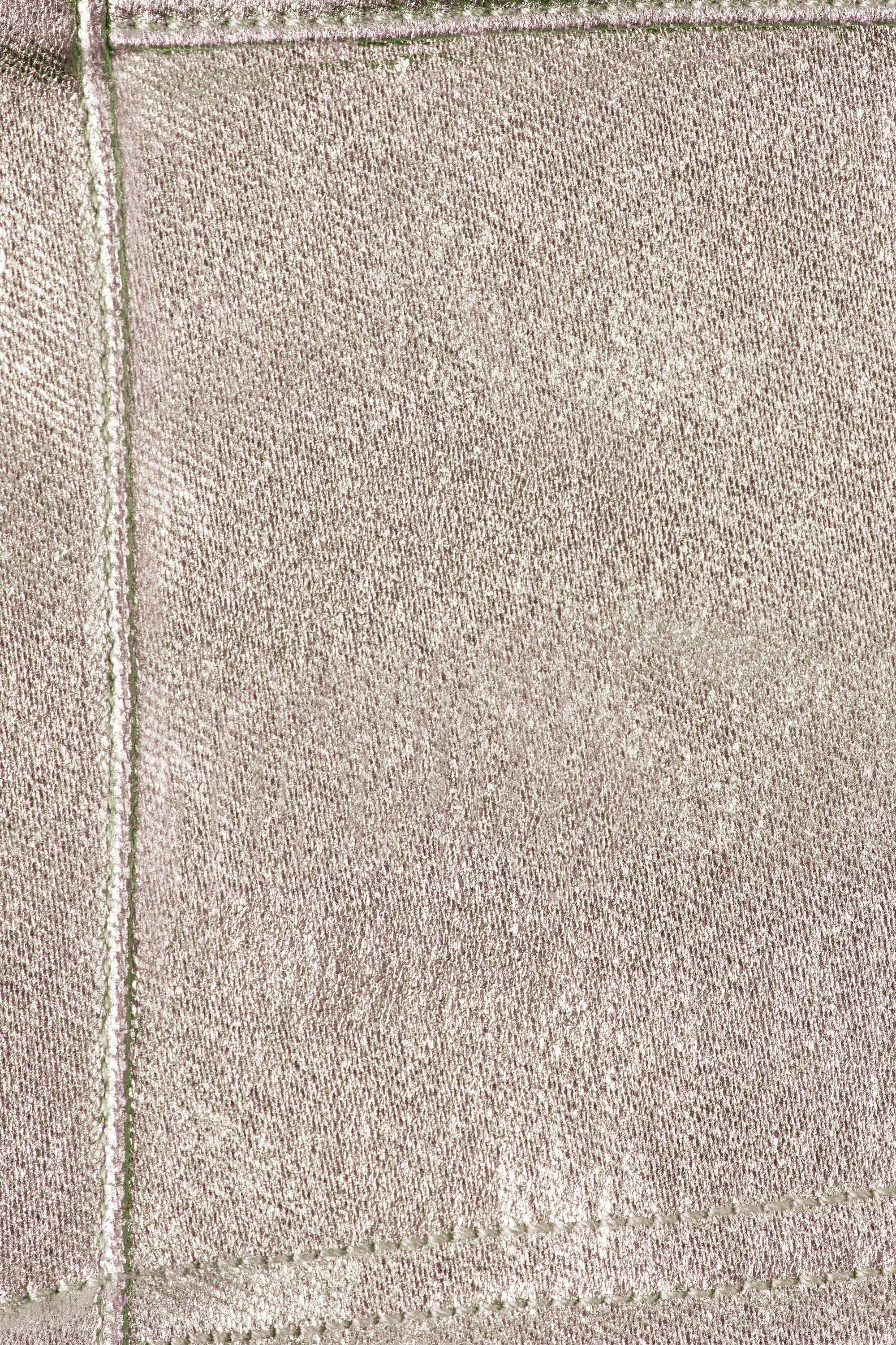 Metallic Denim Mid-Rise Cargo Mini Skirt in Champagne