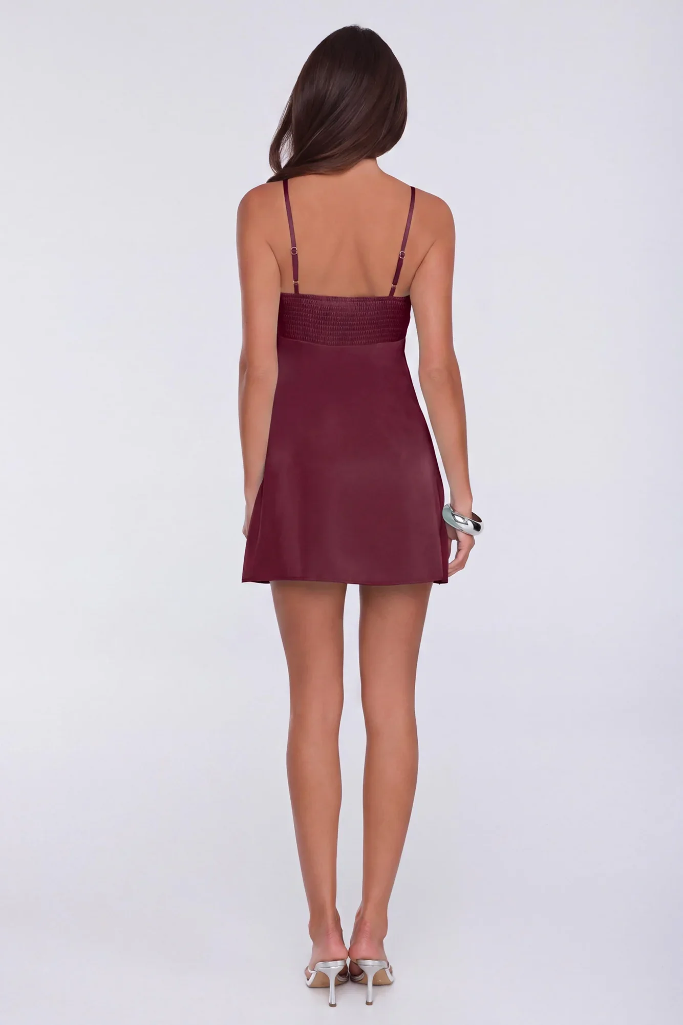 Made For Moments Satin Mini Dress Wine
