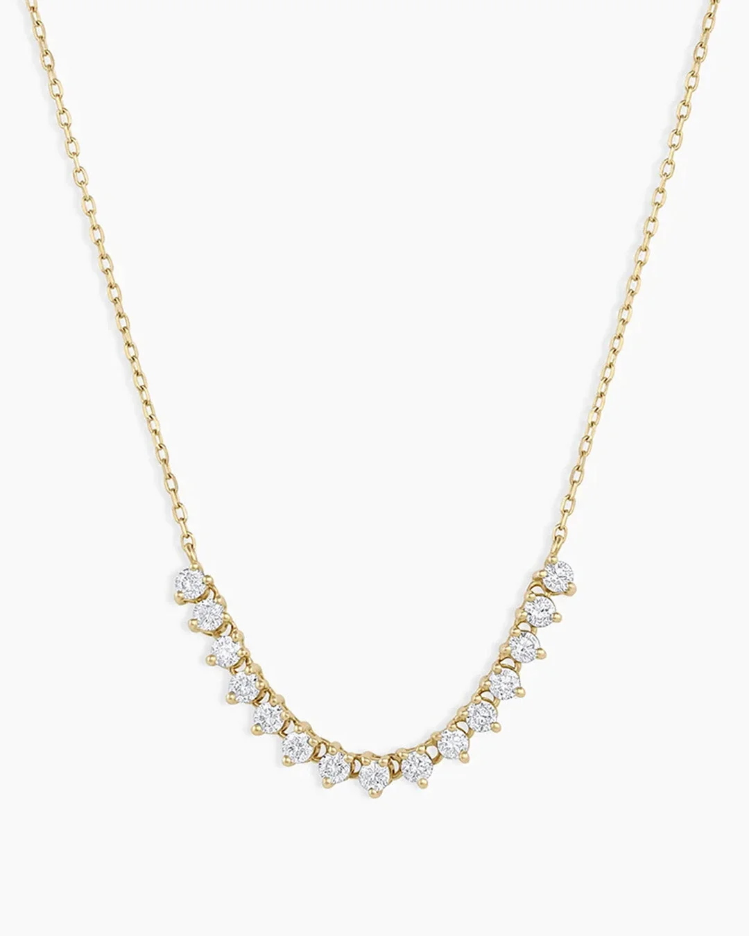 14K Diamond Cluster Row Necklace