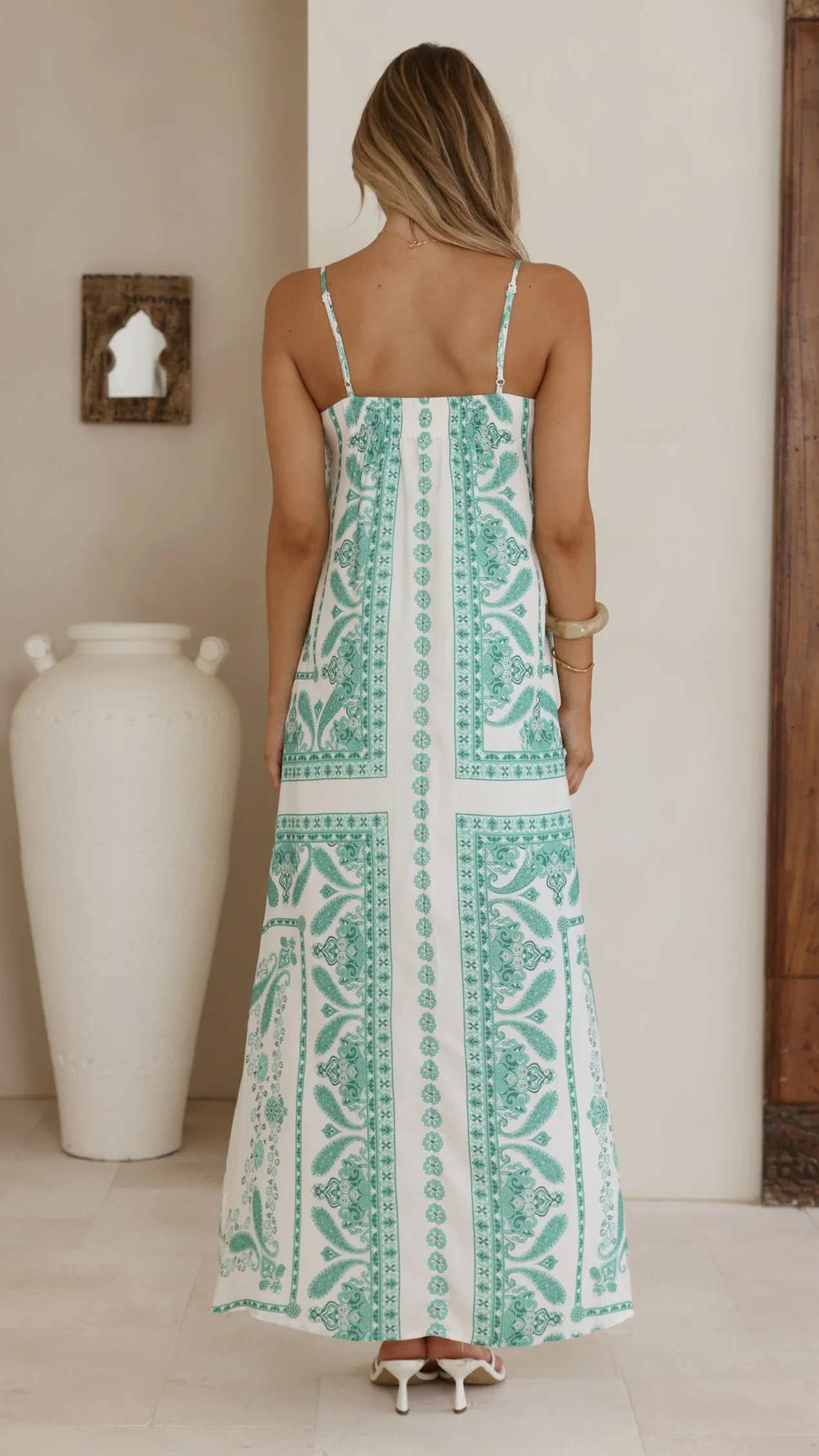 Talise Maxi Dress- Green Aztec