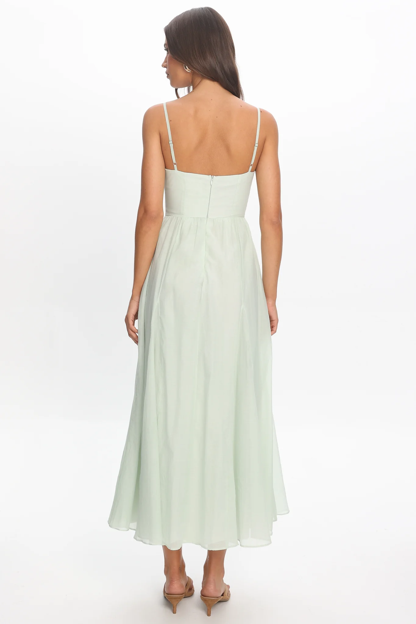 Dulce Scoop Neck Midi Dress Sage - luluinthesky