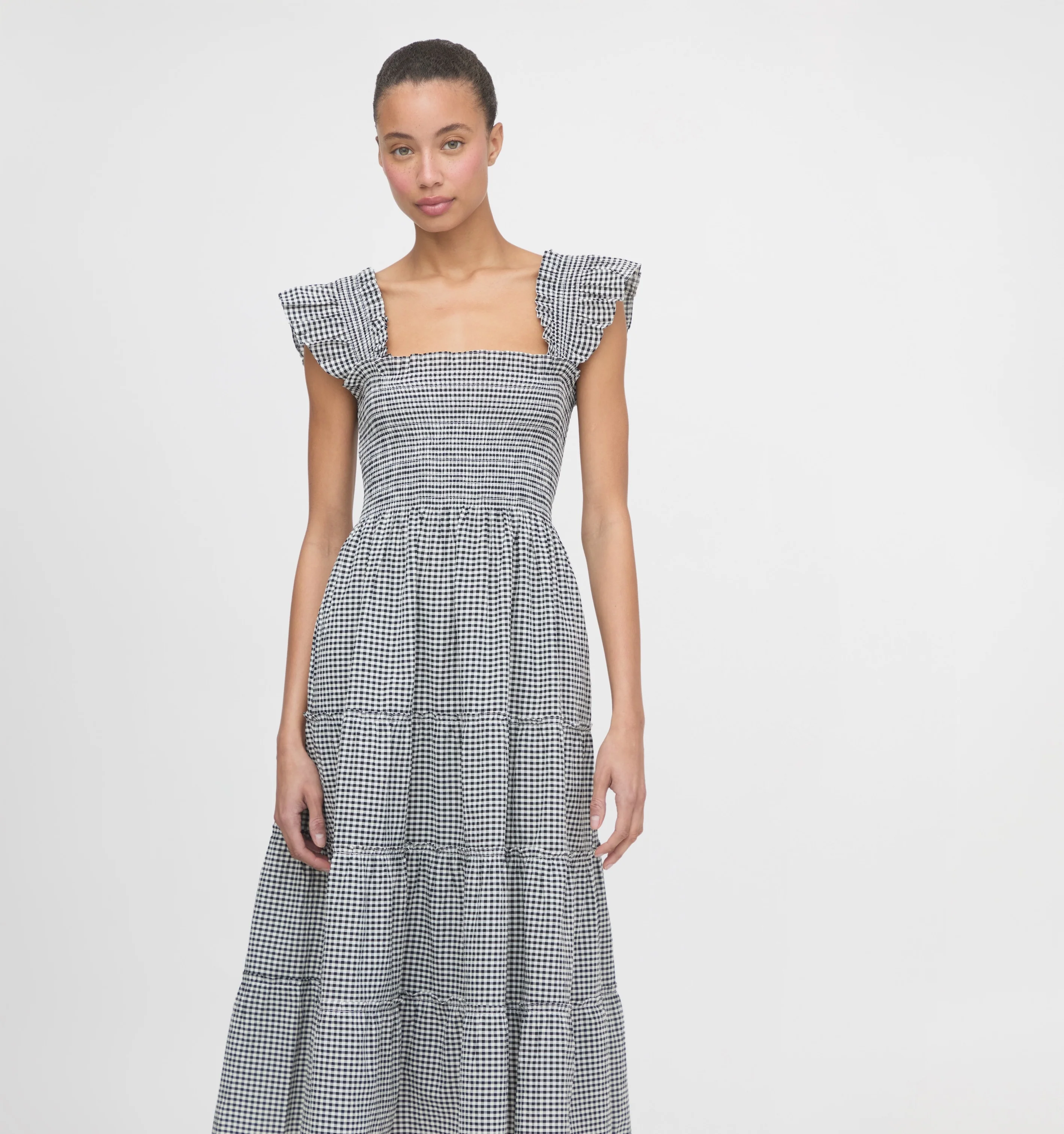 The Ellie Nap Dress - Black/Sand Gingham