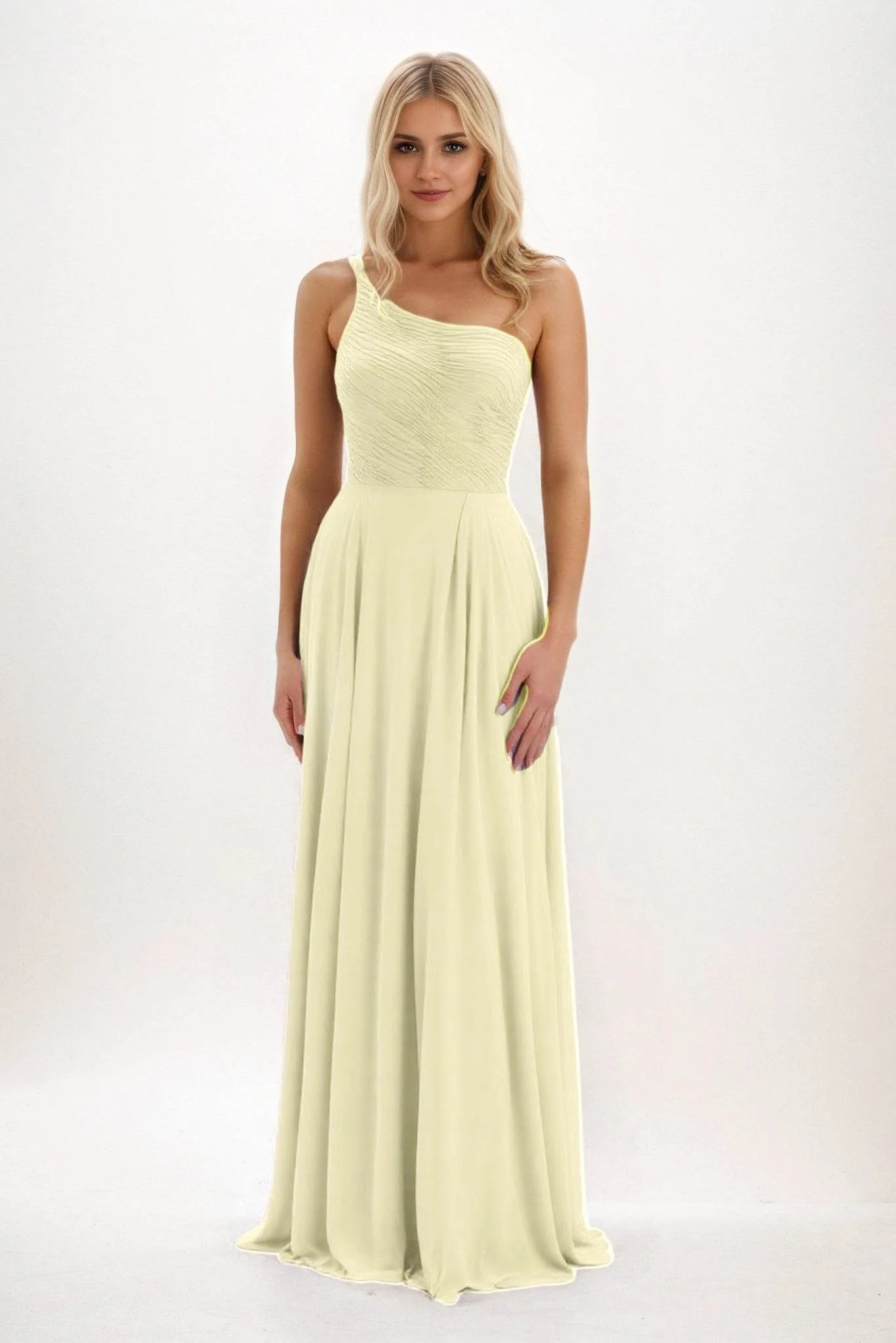 A-Line Maxi Chiffon Bridesmaid Dress CB0858