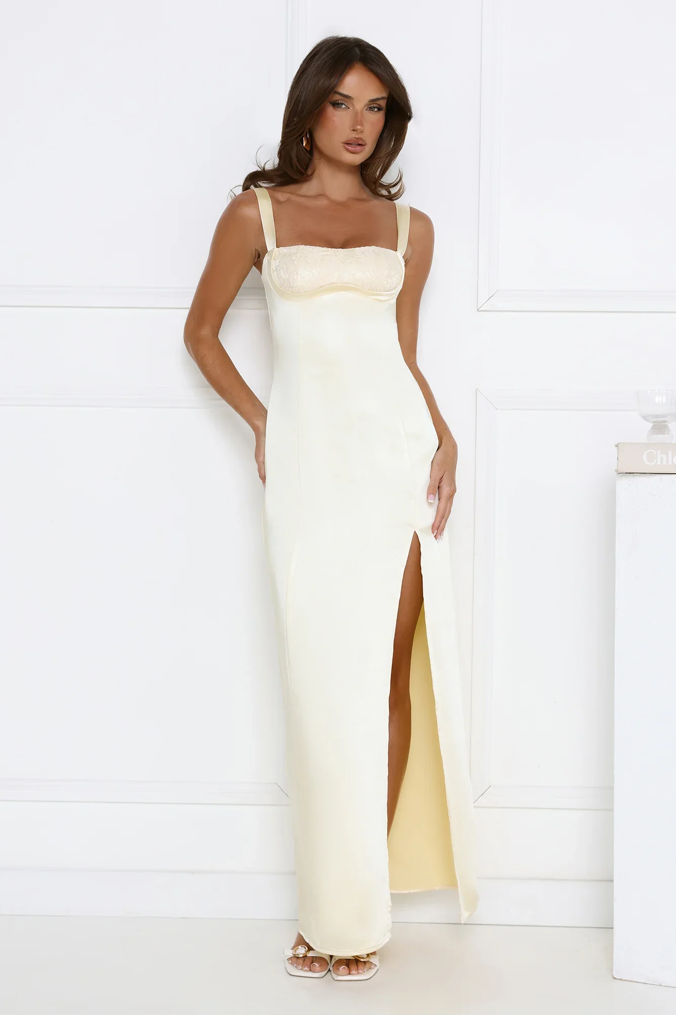 Headturner Energy Satin Maxi Dress Yellow - luluinthesky