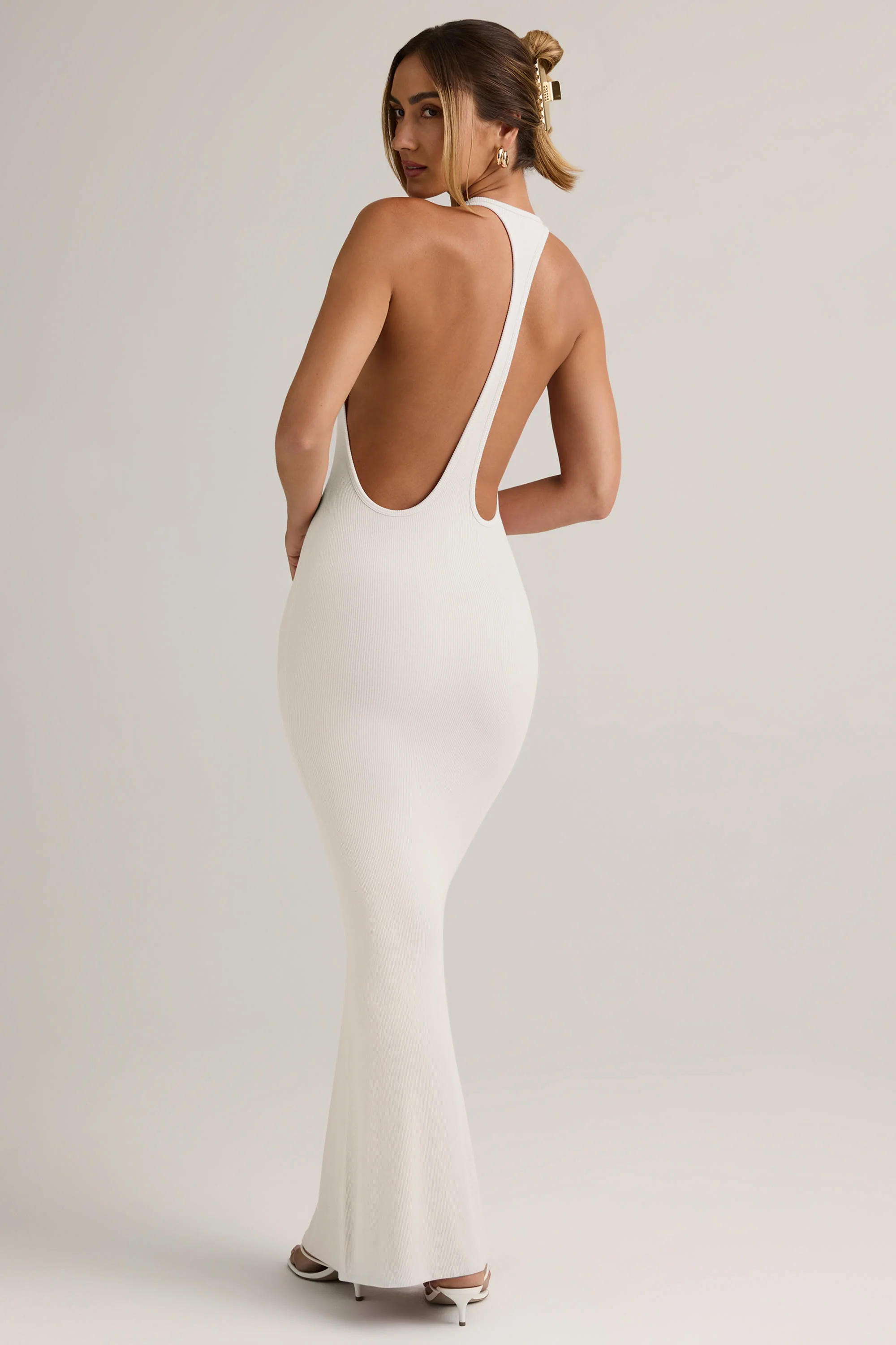 Modal Racerback Maxi Dress in White
