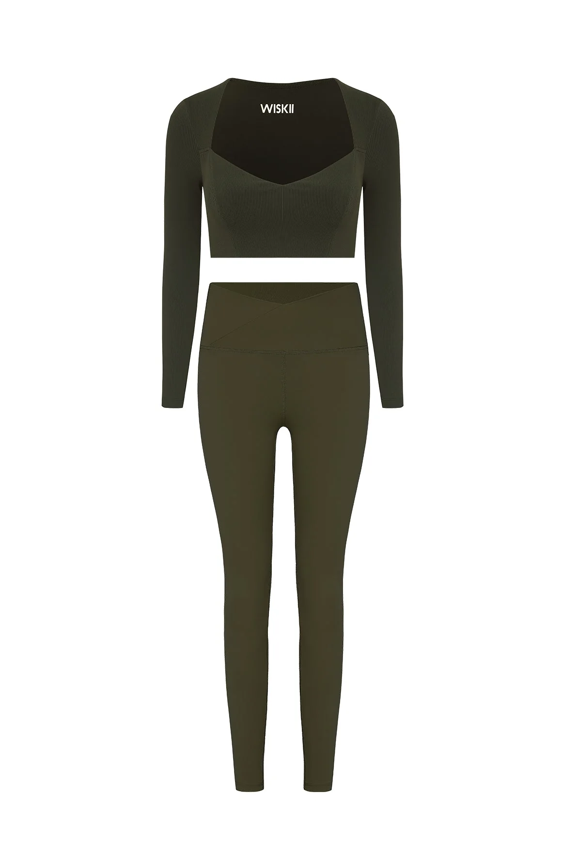 Elegant Long Sleeve Crop Top & V-waist Yoga Legging