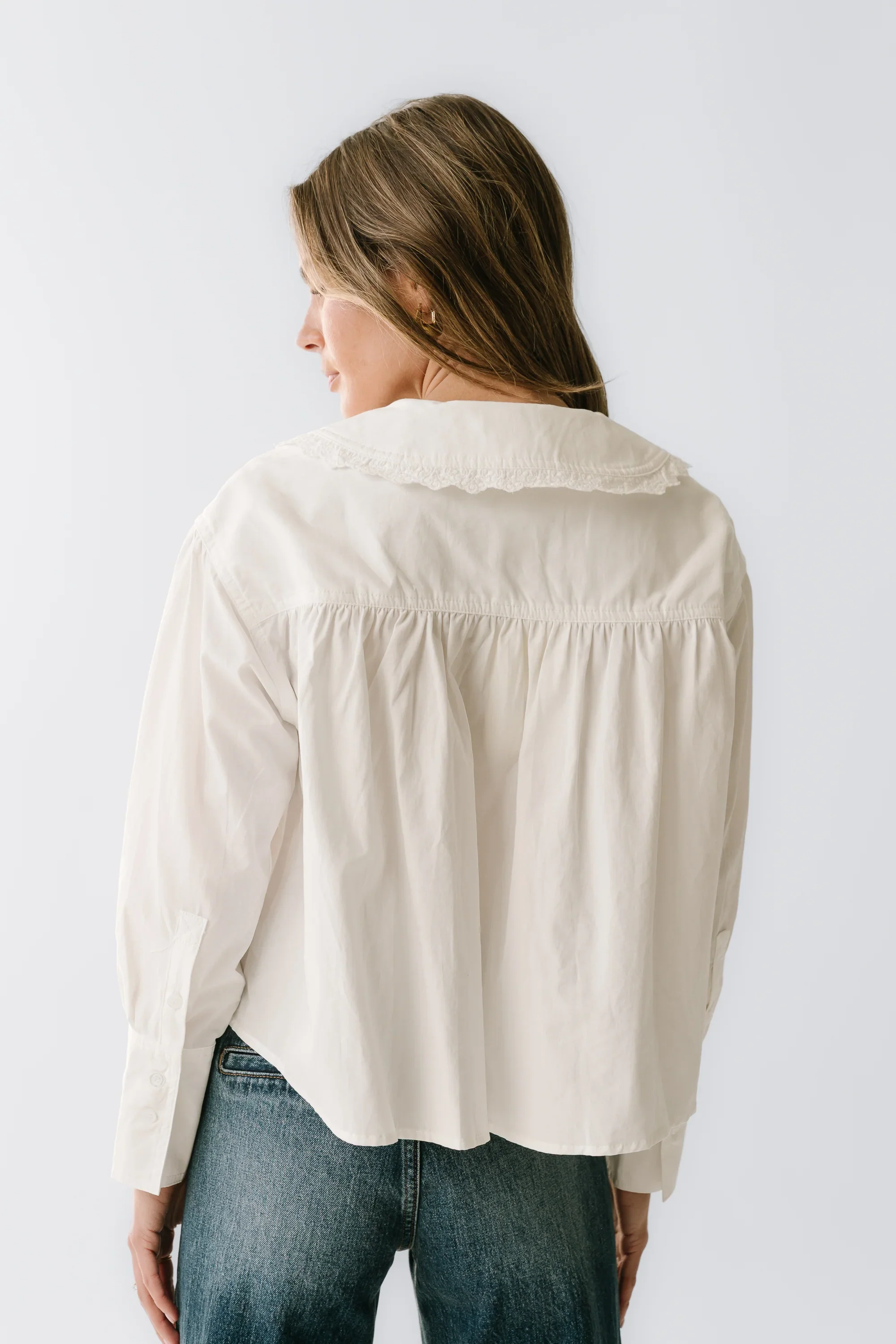 Amelia Collared Blouse in White