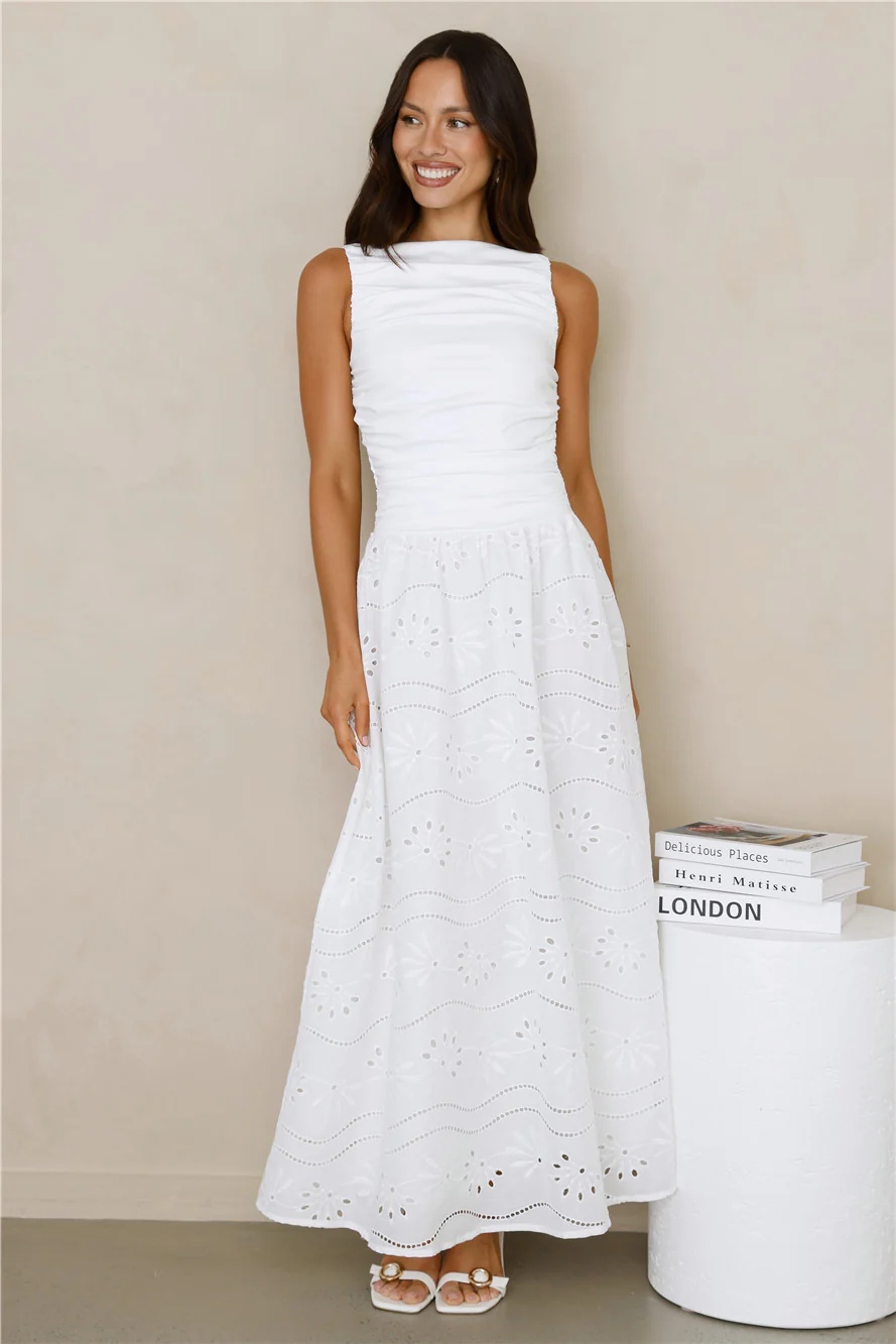 Soft Daydreams Maxi Dress White - luluinthesky