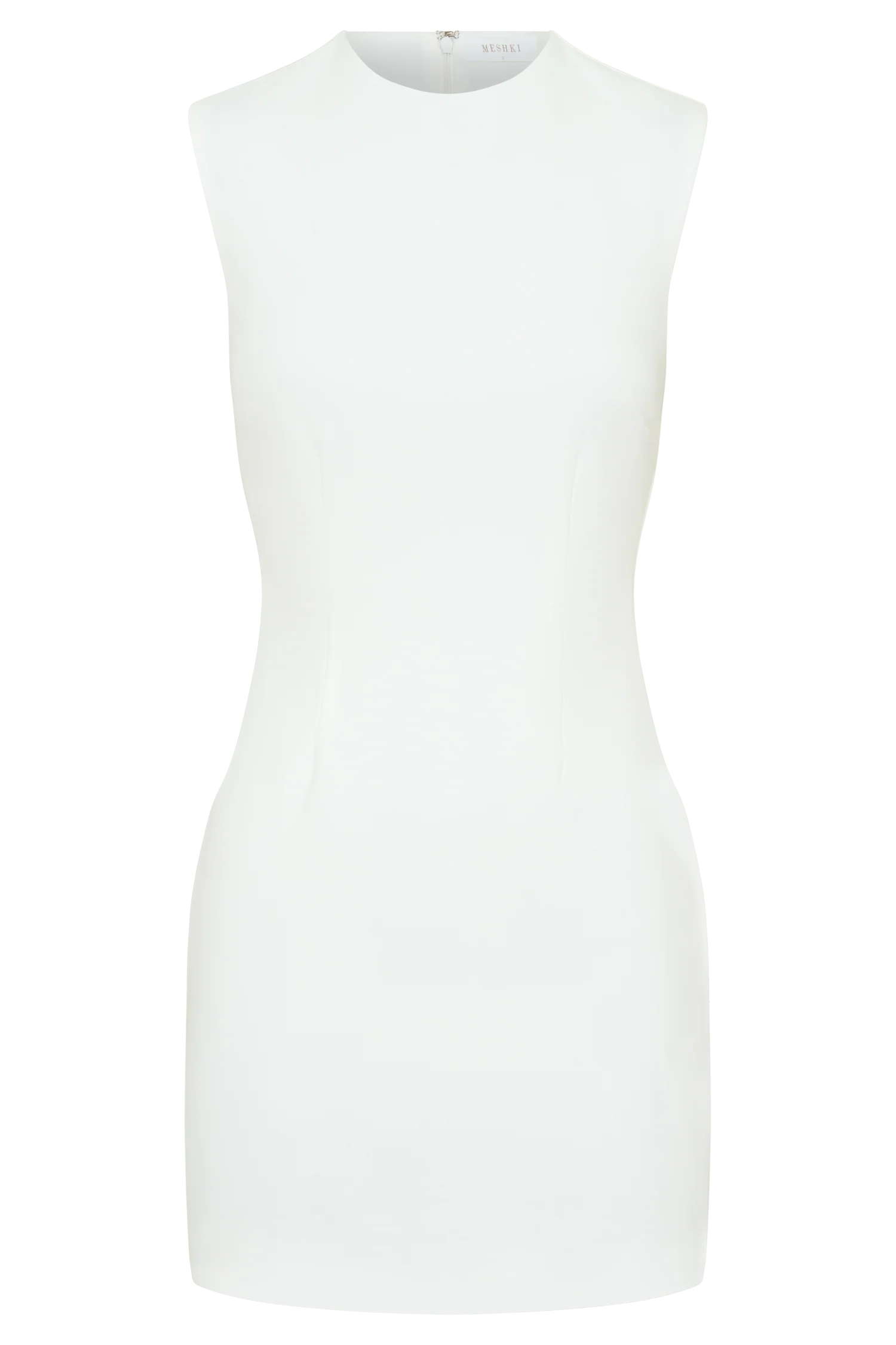Fion Sleeveless Stretch Crepe Mini Dress - White