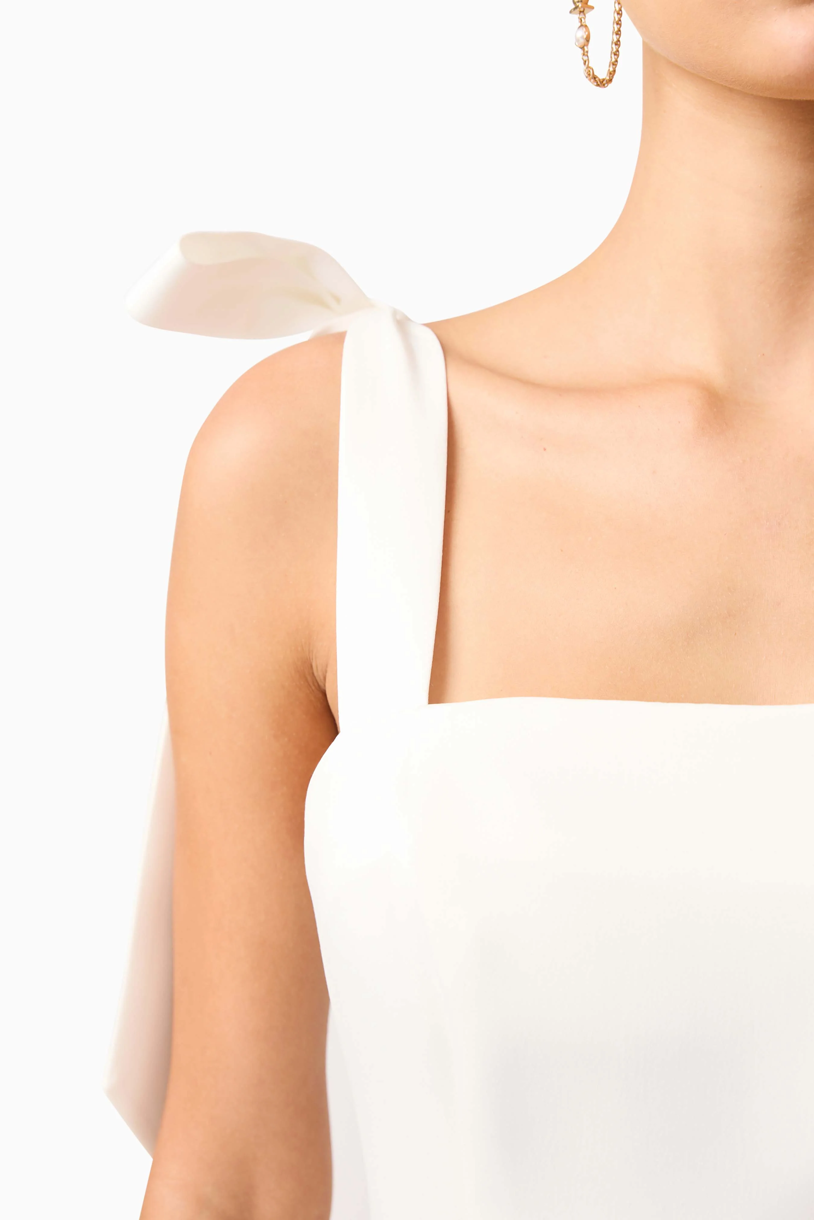 Livia Tiered Mini Dress in White