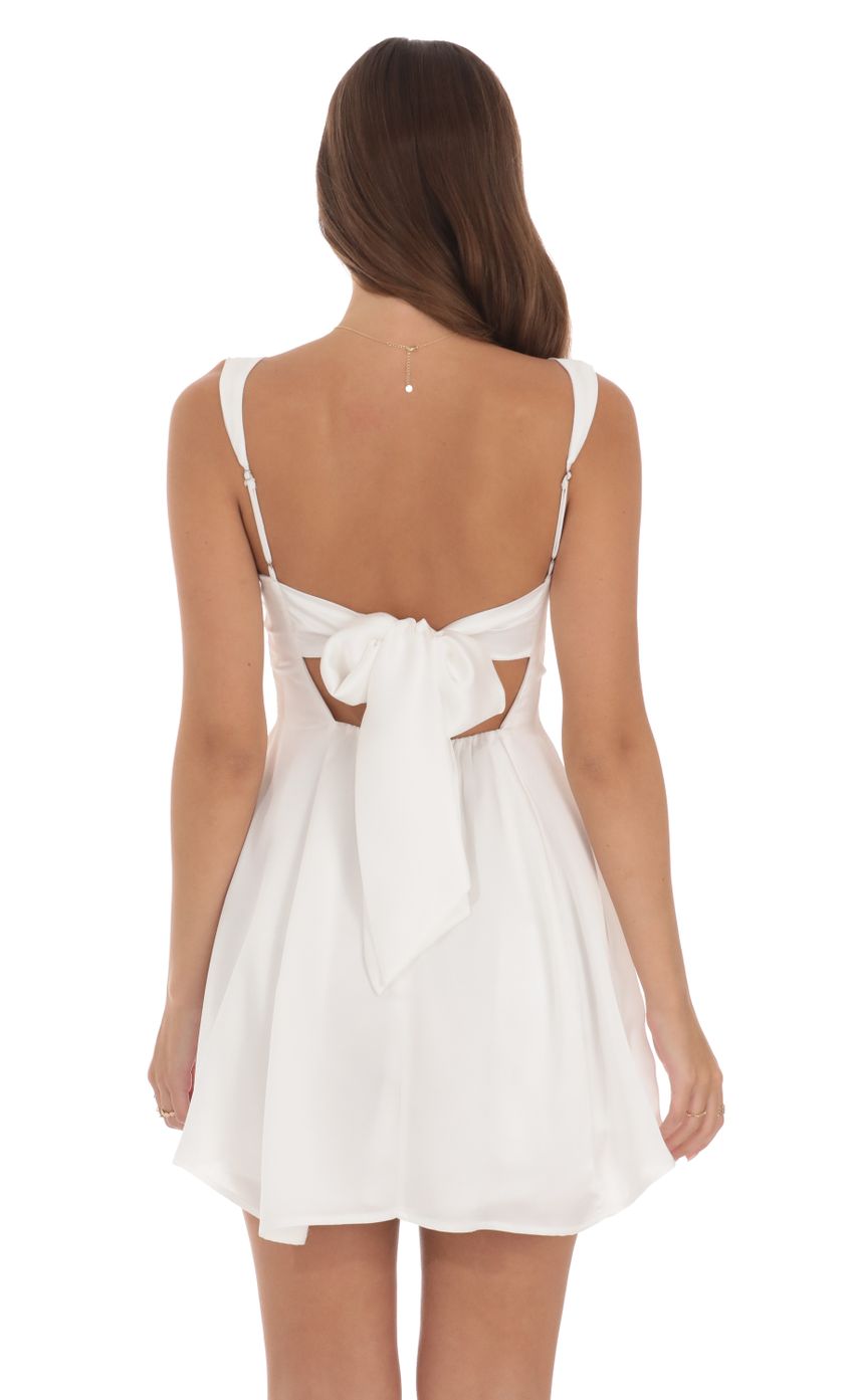 Fit and Flare satin Dress in White