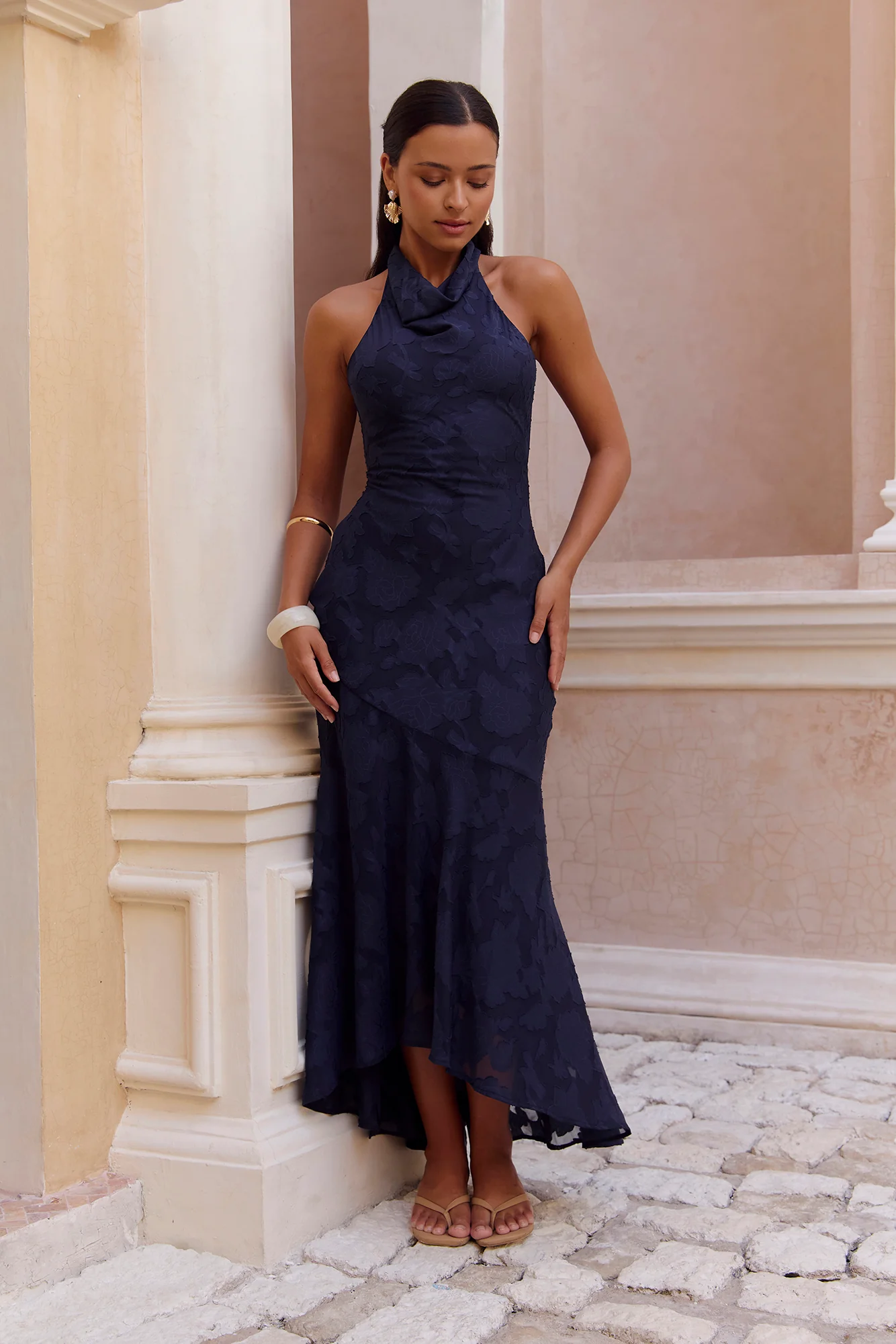 Letters Of Love Halter Maxi Dress Navy
