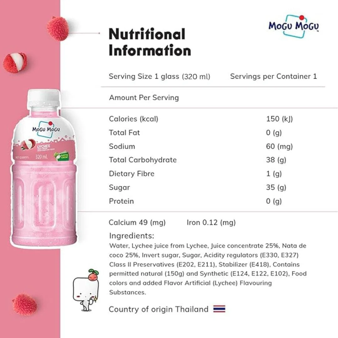 Mogu Mogu Lychee Juice Drink (320mL)