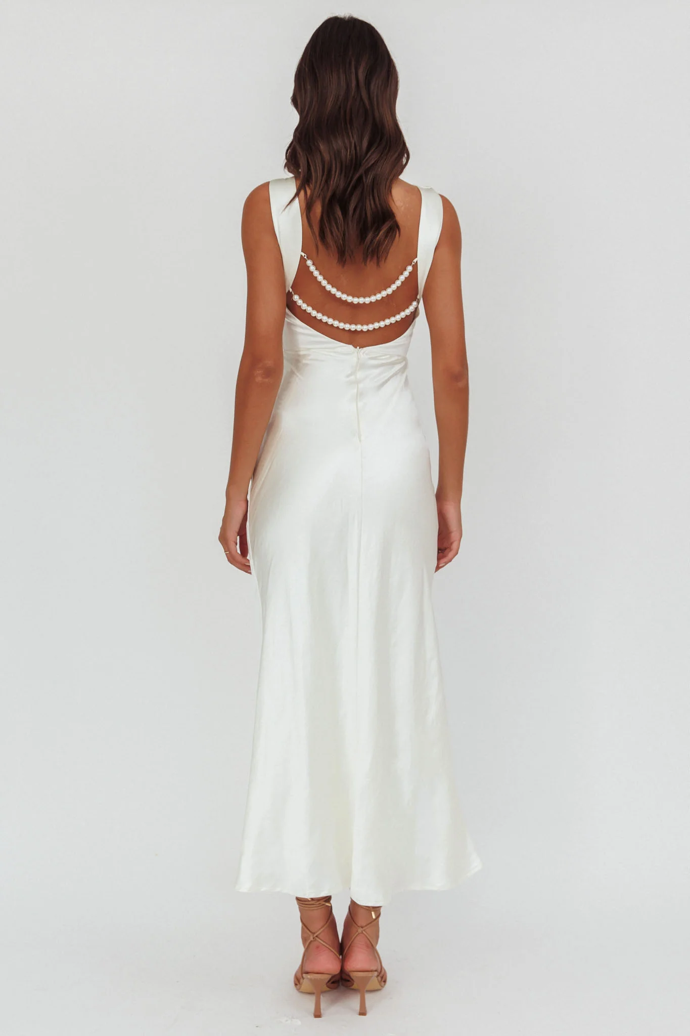 Helsi Pearl Back Midi Dress White