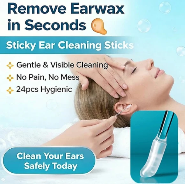 Sticky Ear Cleaning Sticks -Gentle, Visible Ear Care