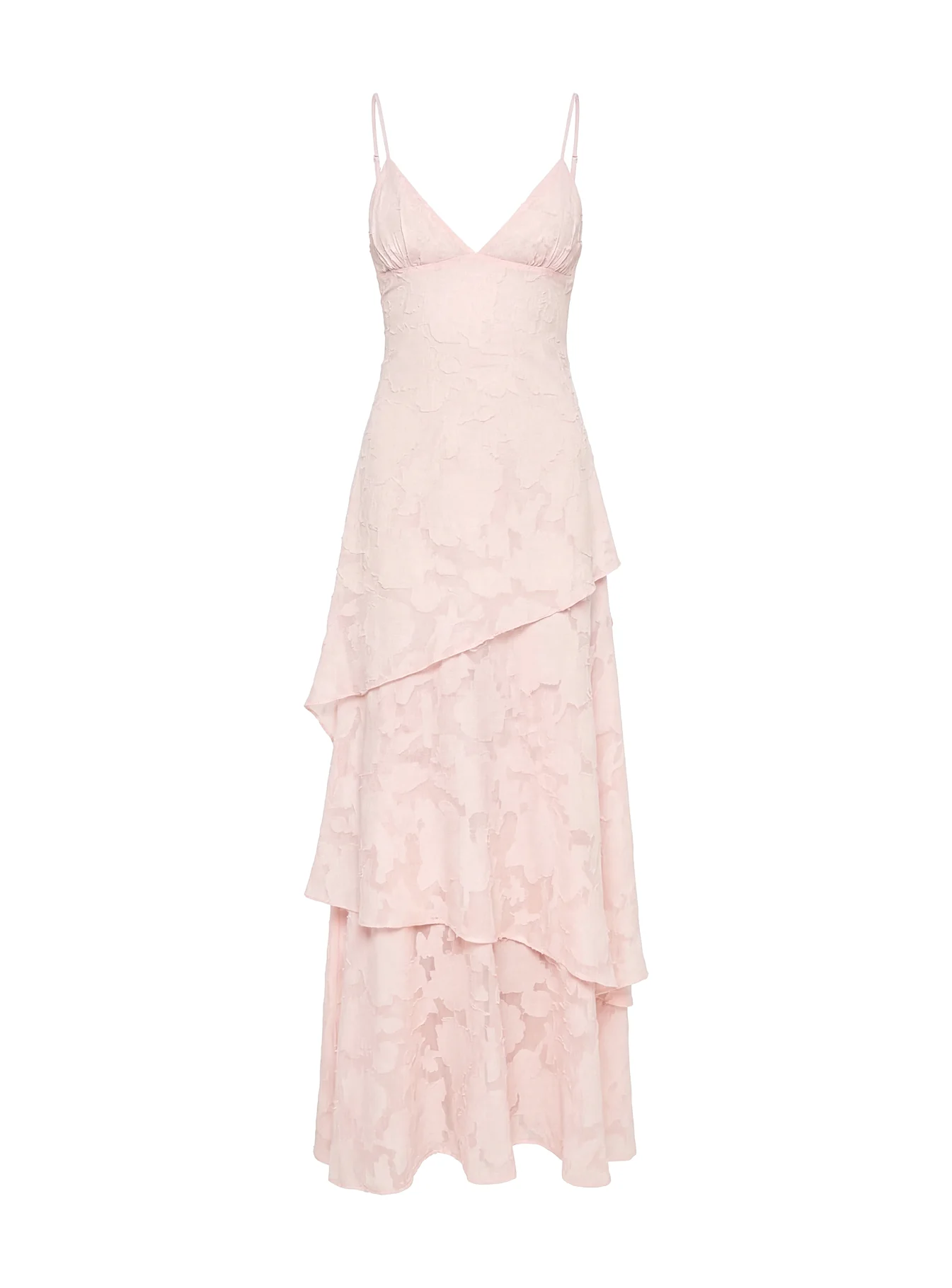 Lyricah Tiered Tie Back Maxi Dress Pink - luluinthesky