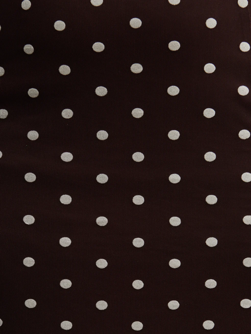 Petula Scarf Mesh Maxi Dress Curve - Brown and Cream Polkadot