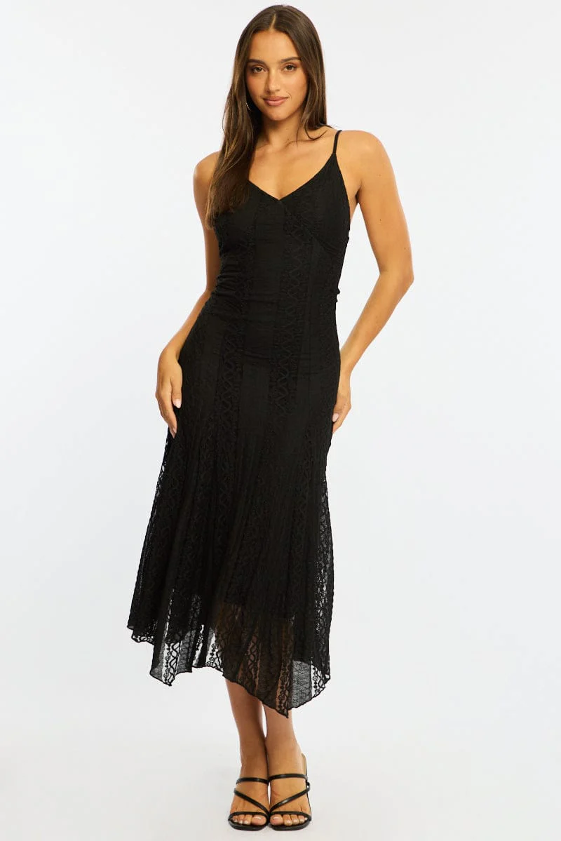 Black Midi Dress Lace