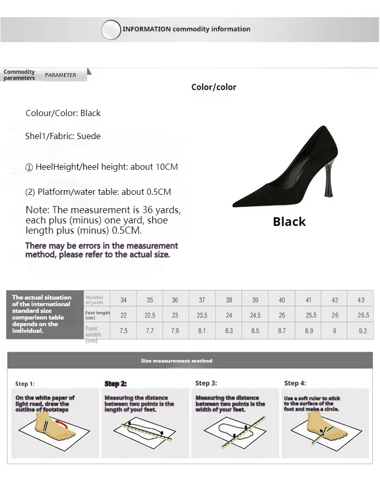 Black Suede Pointy Stiletto Heels 753837040195