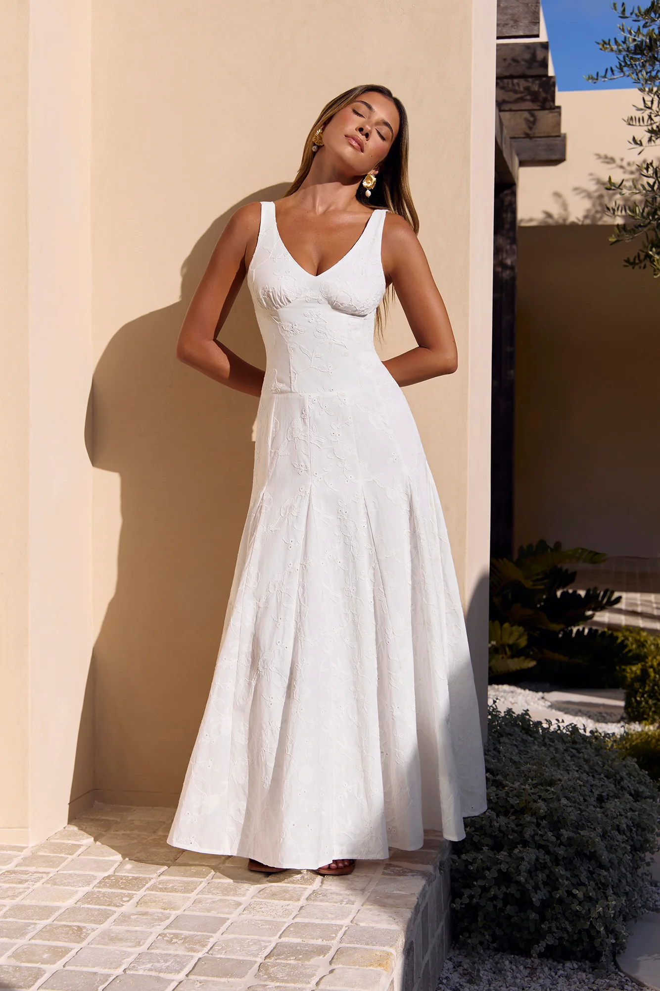 Sunbeam Social Maxi Dress White - luluinthesky