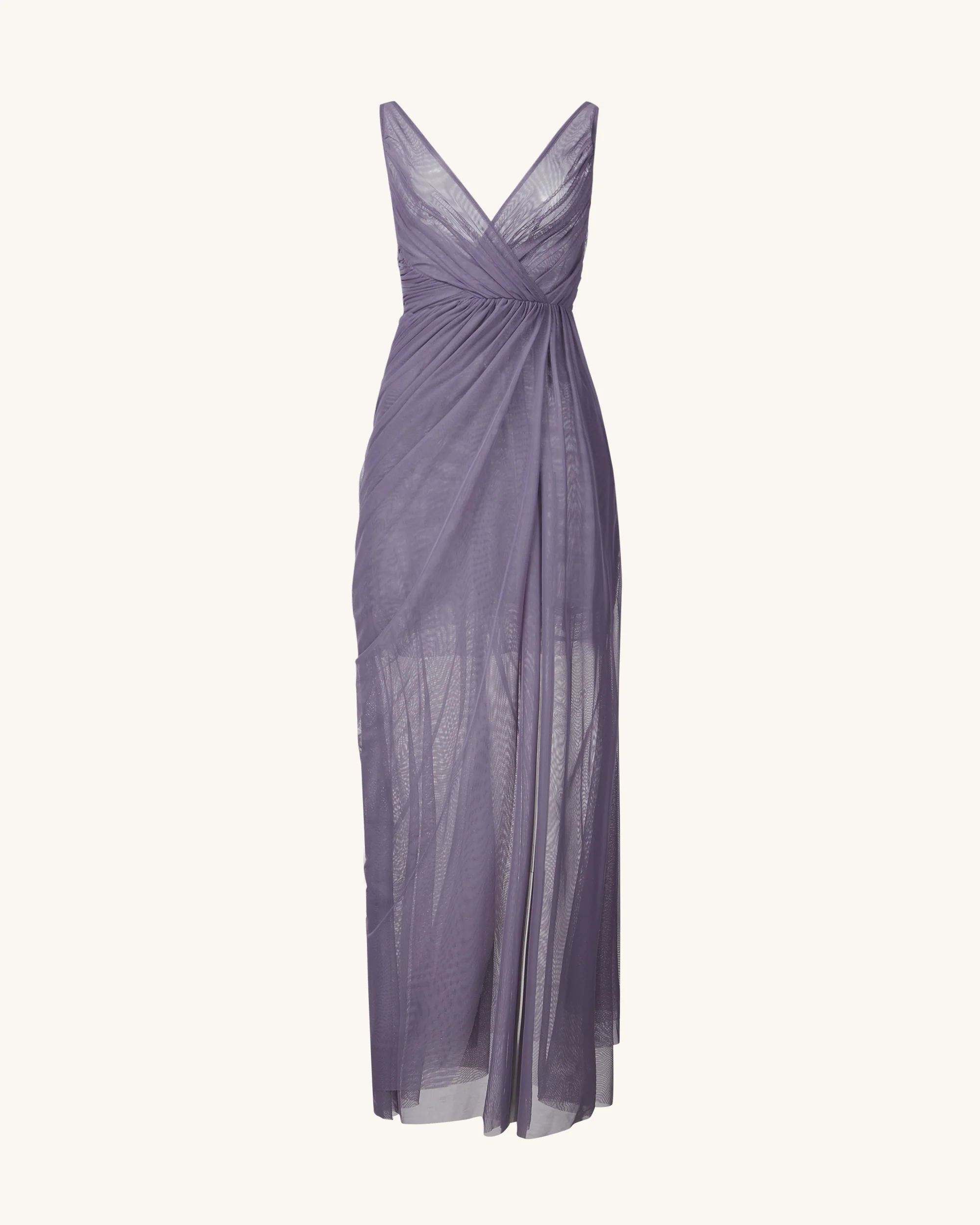 Luna Flowing Mesh Gown - Lavender - FASHION NOB