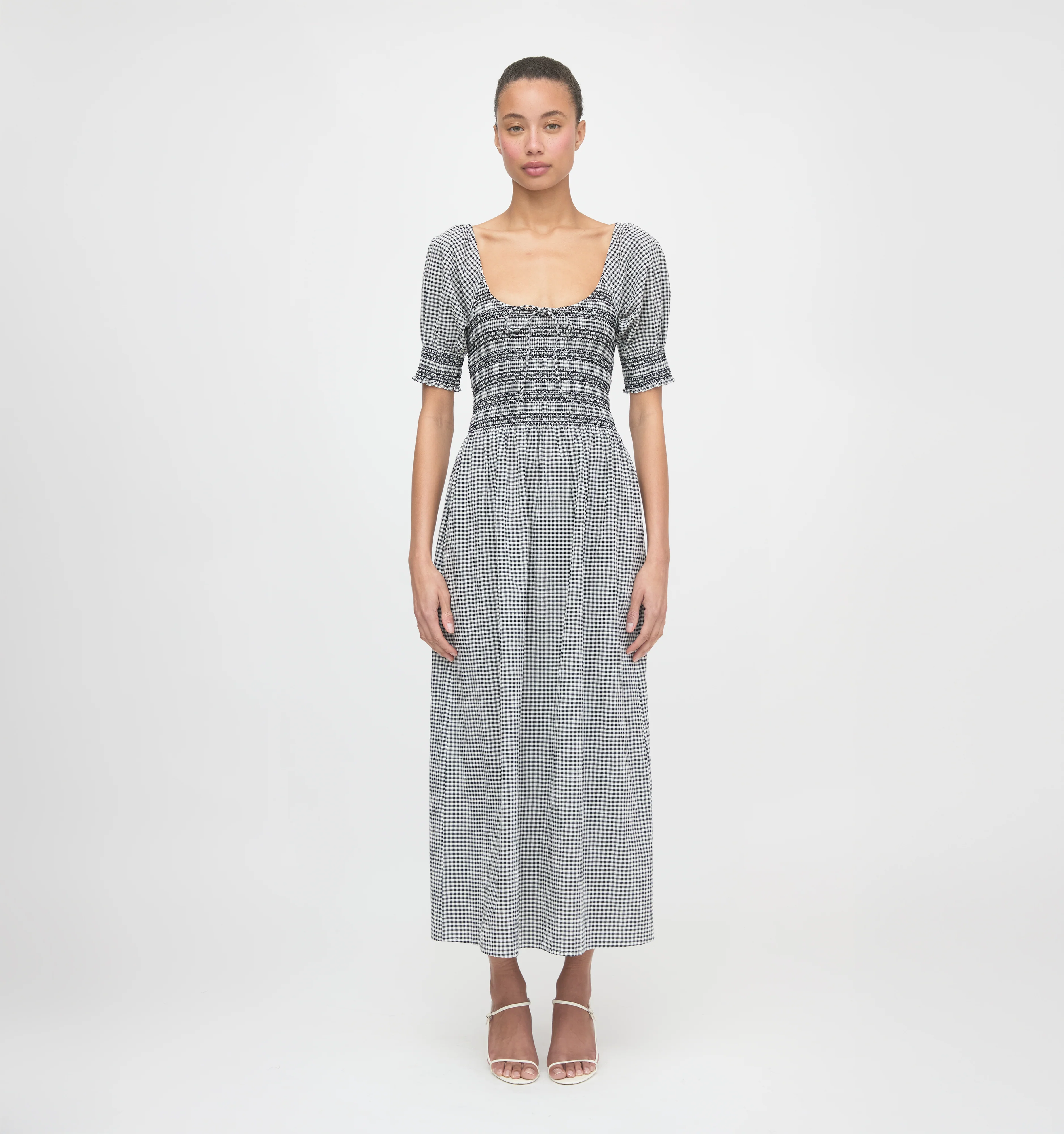 The Madeline Nap Dress - Black/Sand Gingham