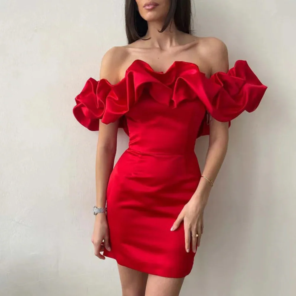 Ella  | Women Wedding Guest Ruffle Mini Dress