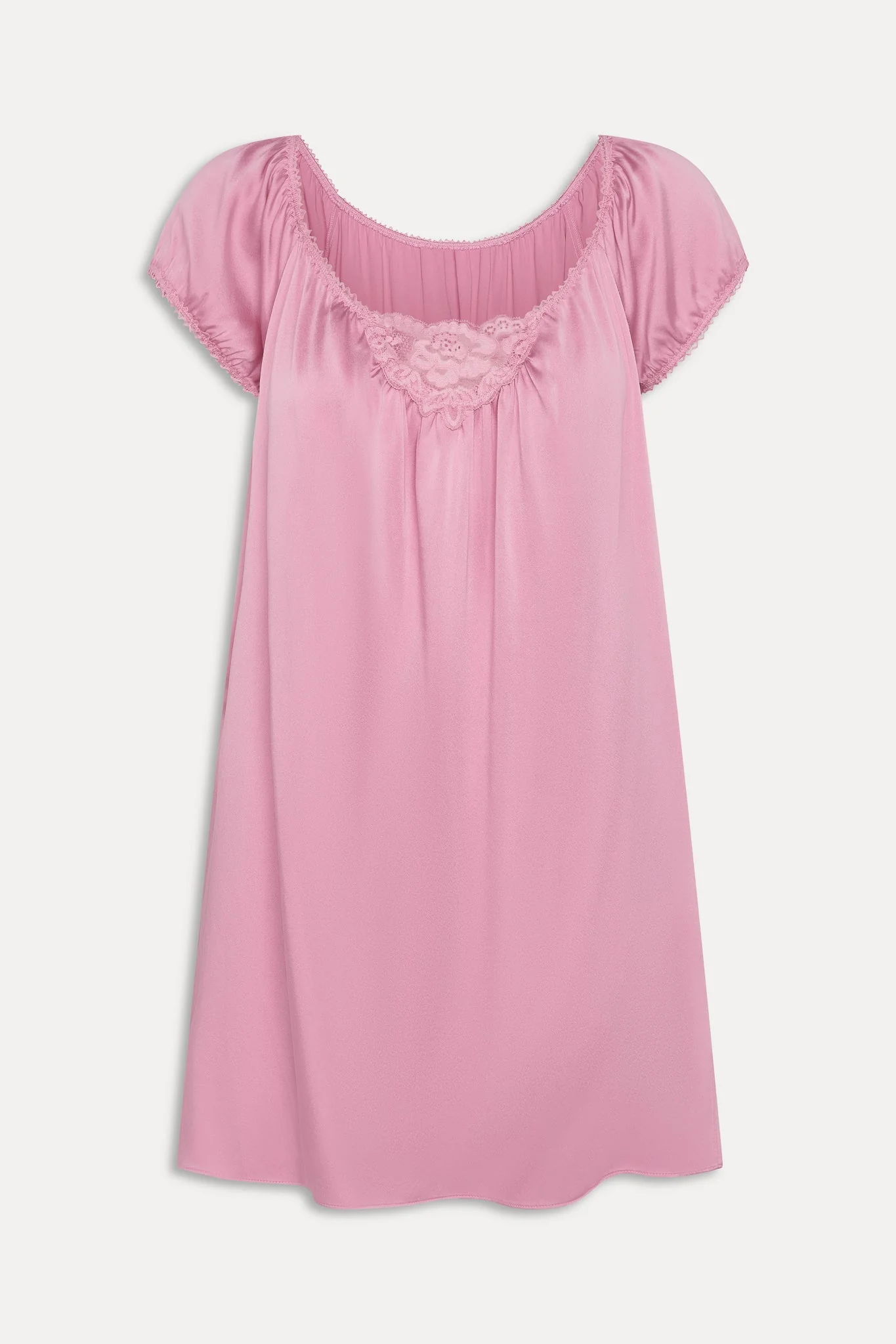 Bo Silk Babydoll Dress - Sunset Pink