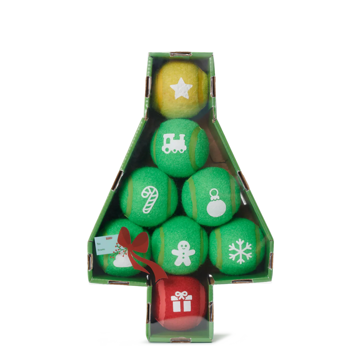 Deck The Balls Plush 8 Squeaky Tennis Balls Fetch Dog Toy