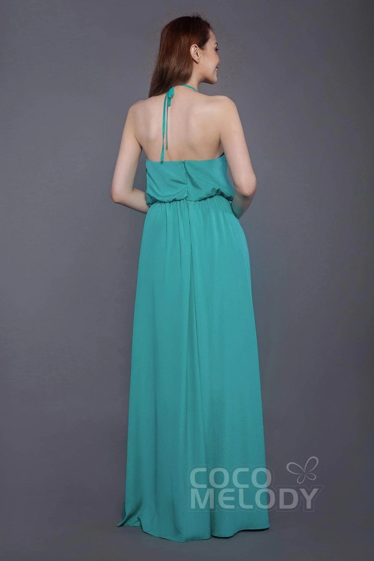 Sheath-Column Floor Length Chiffon Bridesmaid Dress PR3547