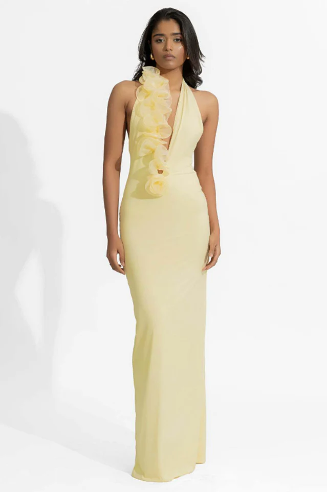 Sheike Halter Floral Maxi Dress